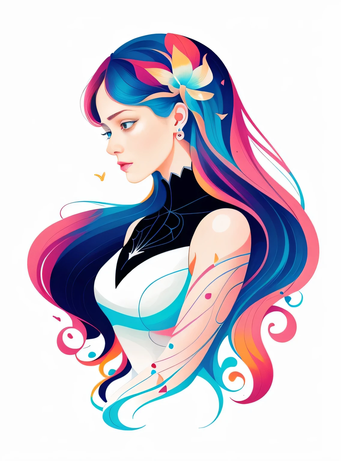 arte vetorial, isolado no fundo branco puro vazio(3)(pela artista Anna Dittman (Anna Dittmann) (Anna Dittmann):1), (((obra-prima))), (((melhor qualidade))),((Extremamente delicadamente lindo)), flat illustration