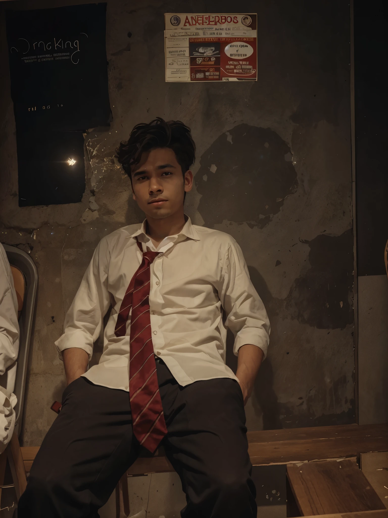 Draw a young programmer, sitting on a research platform floating in the middle of an asteroid belt. He is studying with a notebook, surrounded by several asteroids glowing with fiery auras. Dramatic lighting from distant stars and planets illuminates the scene, casting deep shadows on the suit. The young man looks confident and determined, looking at the vast and mysterious universe with wonder and respect,facial hair, cowboy shot,