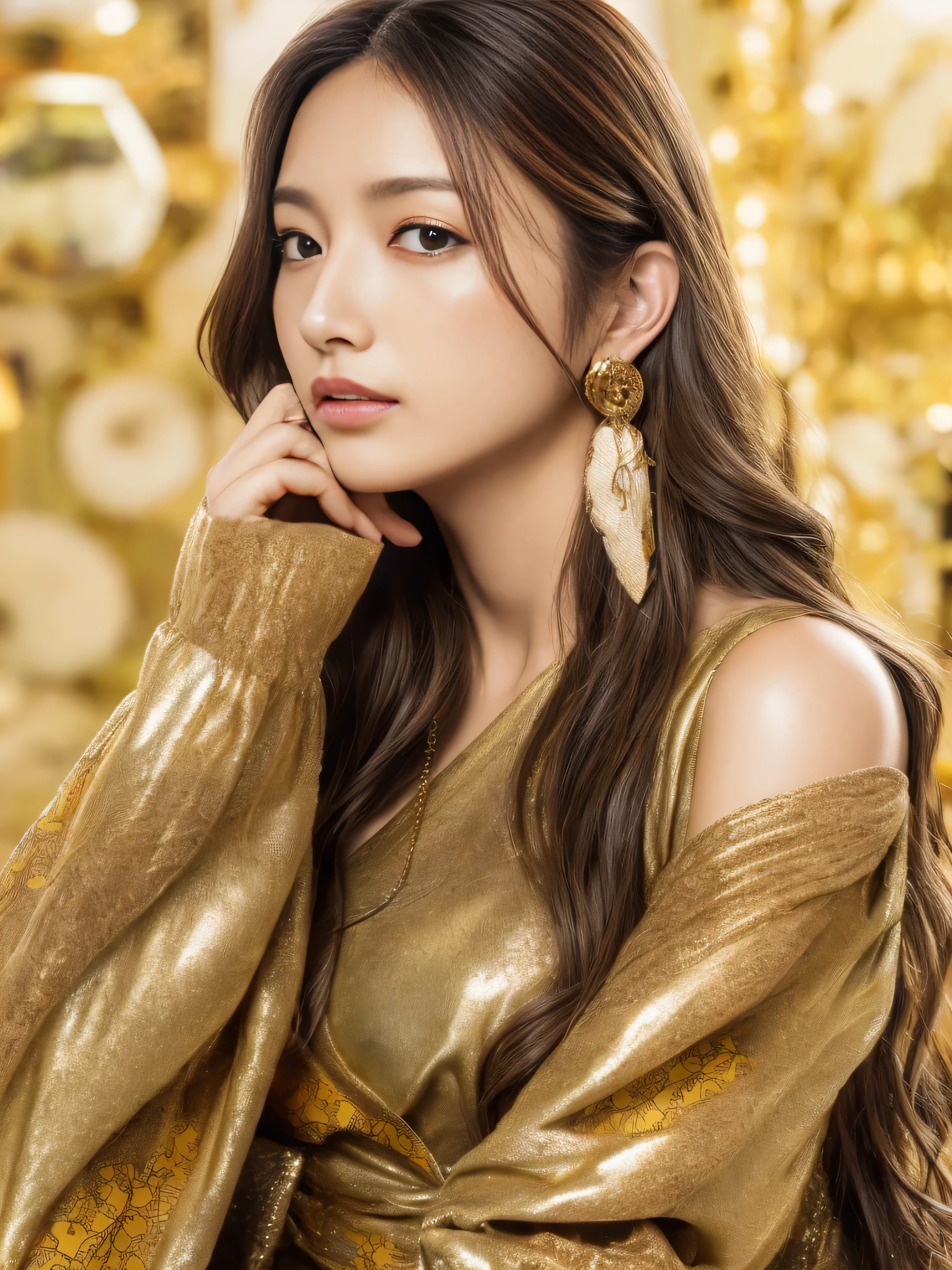 - []photorealistic:1.37、muste piece、highest quality、Raw photo、disorganized、nffsw、1girlin、wavy hair、brown hair、charming、look at viewer、Tokyo Towerのハイタワーオフィスビルのオフィスの大会議室で、Tokyo Tower、intricate details、detailed background、detailed skin、pores、High resolution、nffsw、beautiful model、Soft light on the face、japanse_modeled、((Hair with loose waves inside:1.2)),((gold necklace_Large earrings:1.2)),((Super long brown hair:1.2))、(((abstract printed dresses_long sleeve＿Wrap Dresses:1.3)))