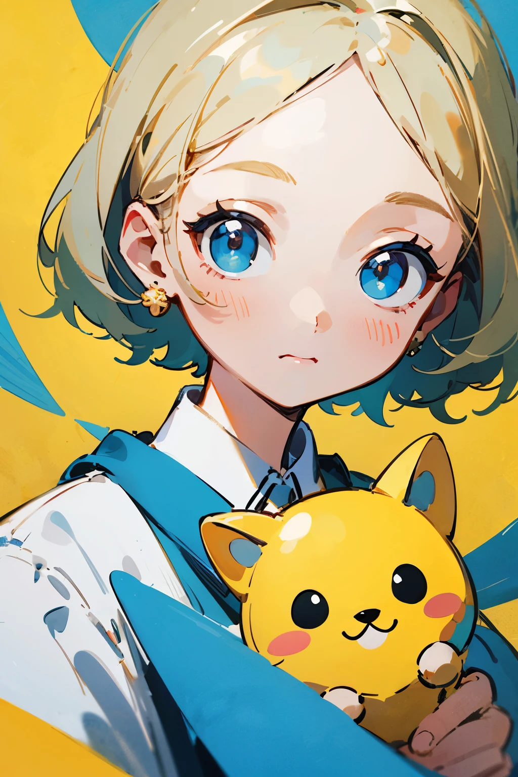 ((highest quality)), ((masterpiece)), (be familiar with), perfect face、pop、cute、bright design、wallpaper