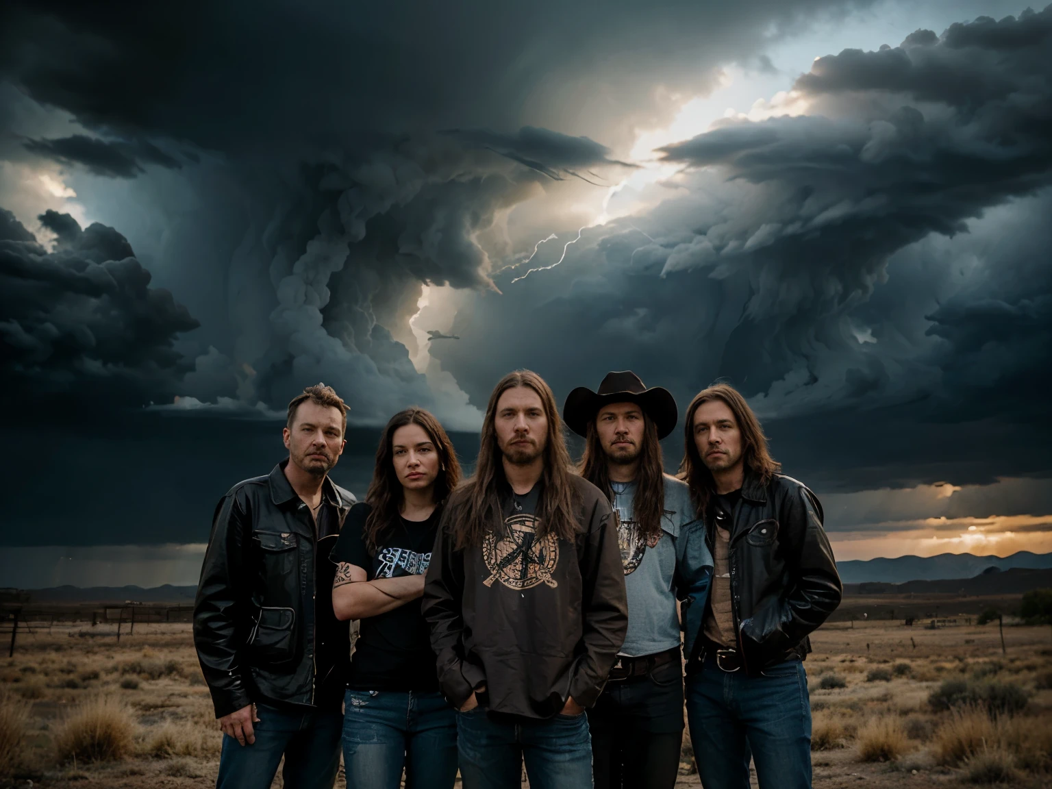 A graphic design of a western bandlogo for the Americana folk country band called Storm's a Comin'
