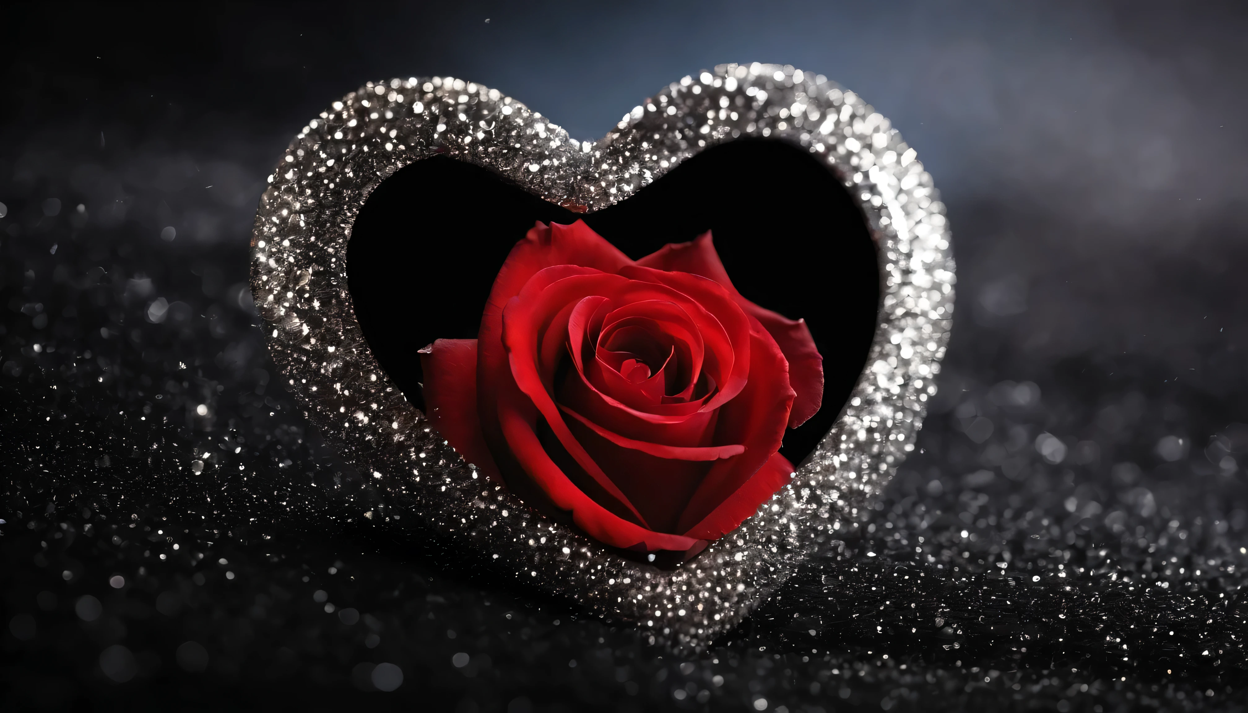 raw photo, a matte red heart with white speckles and glares at the sun, большое сandмметрandчное Heart над голубым океаном,and behind the sky with Jupiter and various other planets,Heart, swinging over the ocean wave,Четкandй фокус, High quality, 8K Ultra HD, Высокandй контраст,(((Яркandе моменты)) a large fantastic and symmetrical metal heart) серебрandстое Heart светandтся от того, что светandт солнце, and "and (((silver dust flies and glitters on a black background)))((and red roses)), Юкand Сакура, высокая деталandзацandя, saturation,