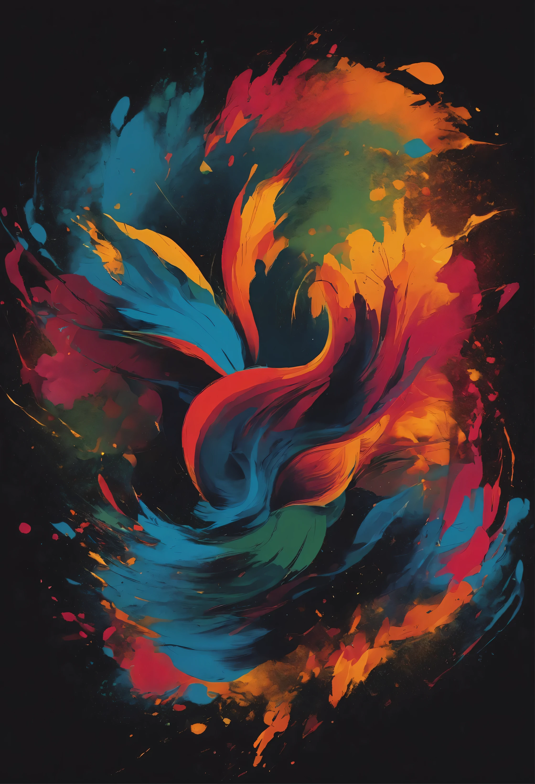 
   Abstract Expressionism, RGB, Fantasy, Realism, Impressionism:: t-shirt vector, center composition graphic design, plain background::2 mockup::-2 --upbeta --ar 1:1
