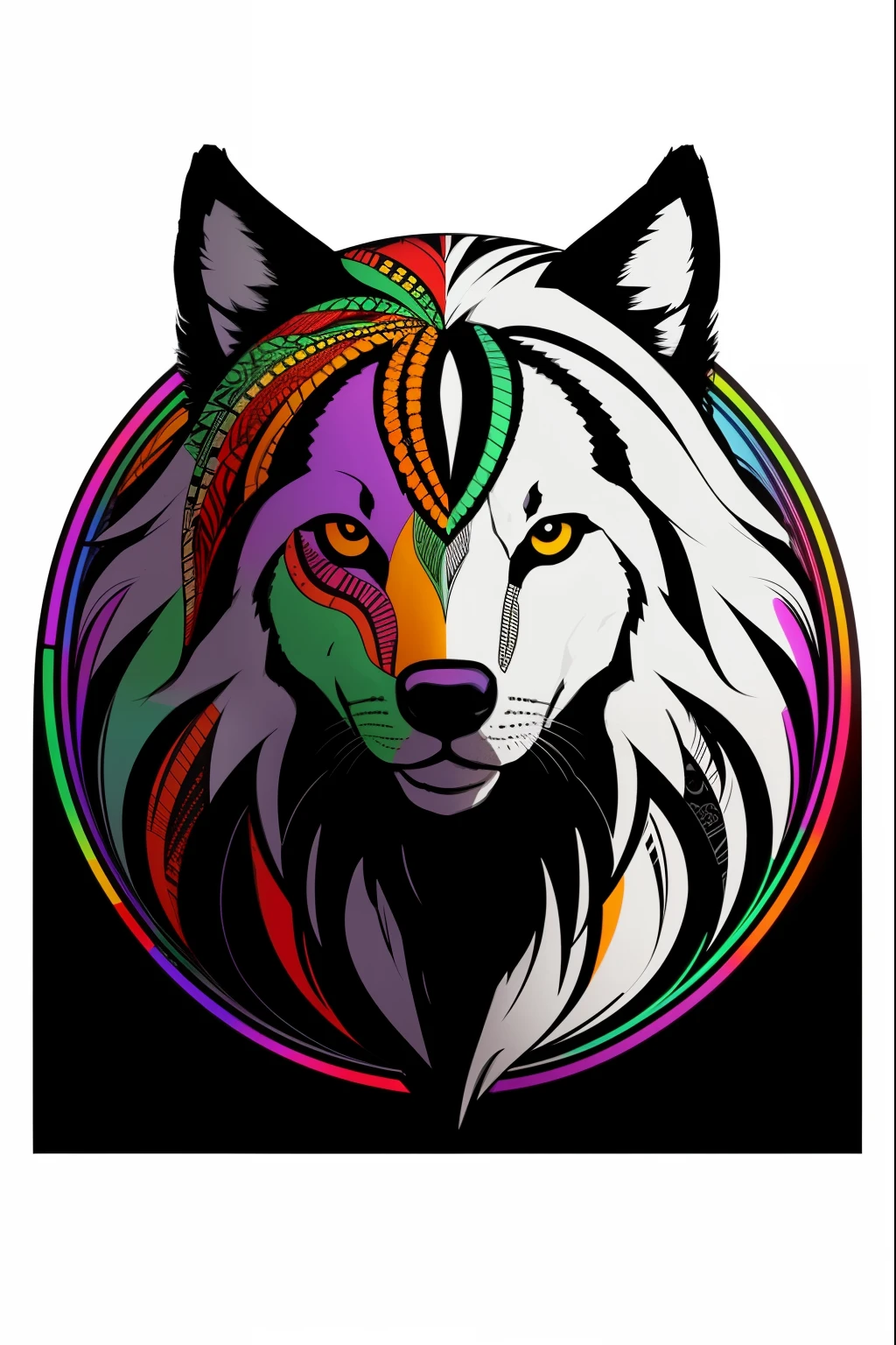 Wolf logoum logotipo para uma loja de marca, Africa globe ,Africa globe em forma de um homem com rasta , african pattern gloss photographic illustration graphic, preto e branco, fundo branco, linha fina de tinta estilizada, vetor, bright african hair pattern tattoo design, High quality ultra wide exposure photography, muito detalhada, neon dots of a beautiful colorful silhouette, bela silhueta, electronic devices like a very light gray PC in the background, de , muito detalhado,

