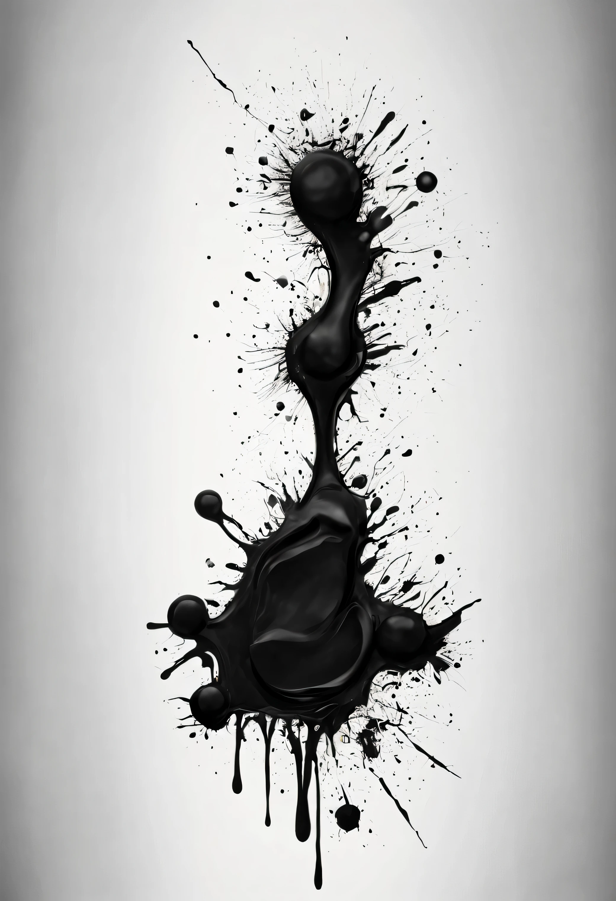 half face made of blots, spot style, Black Spot