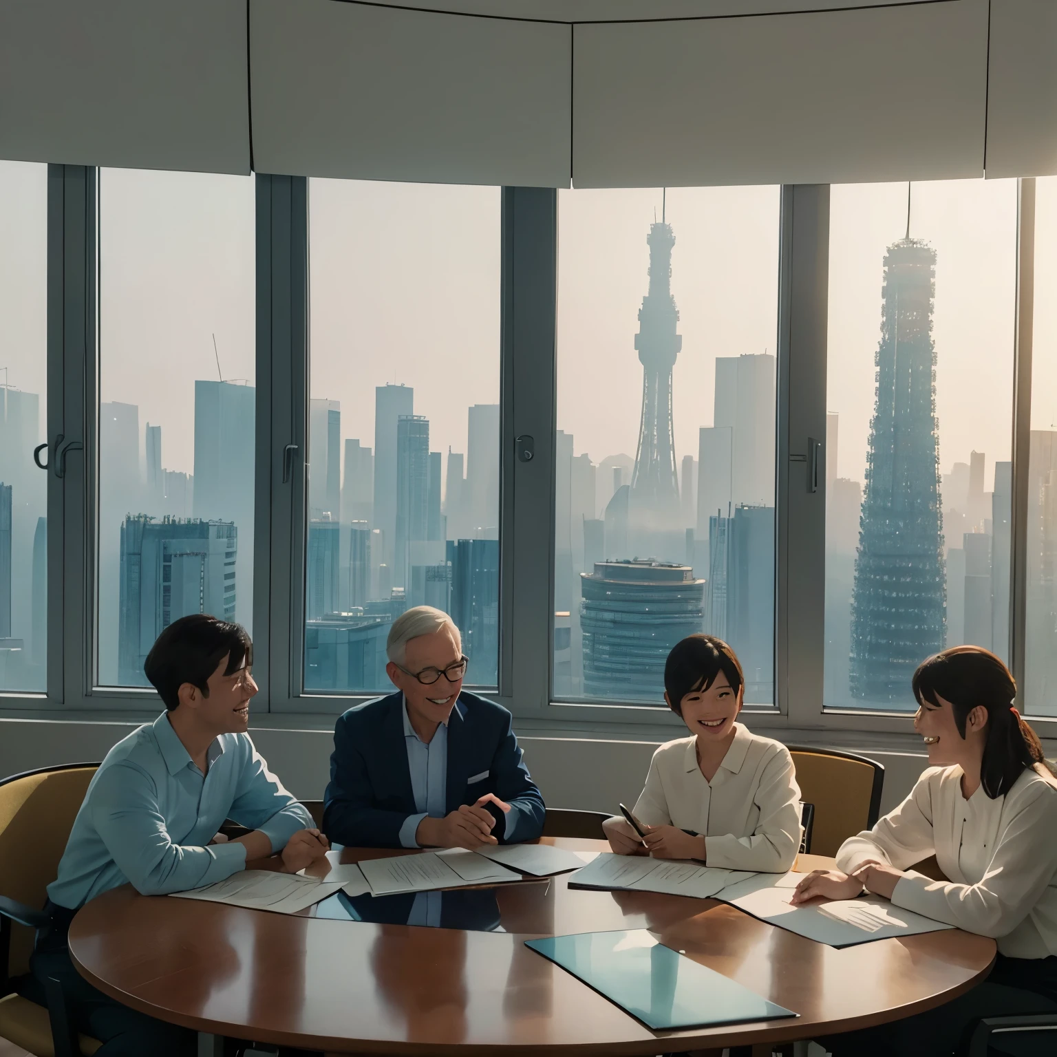 A panel discussion of five panelists, On the topic of artificial intelligence.