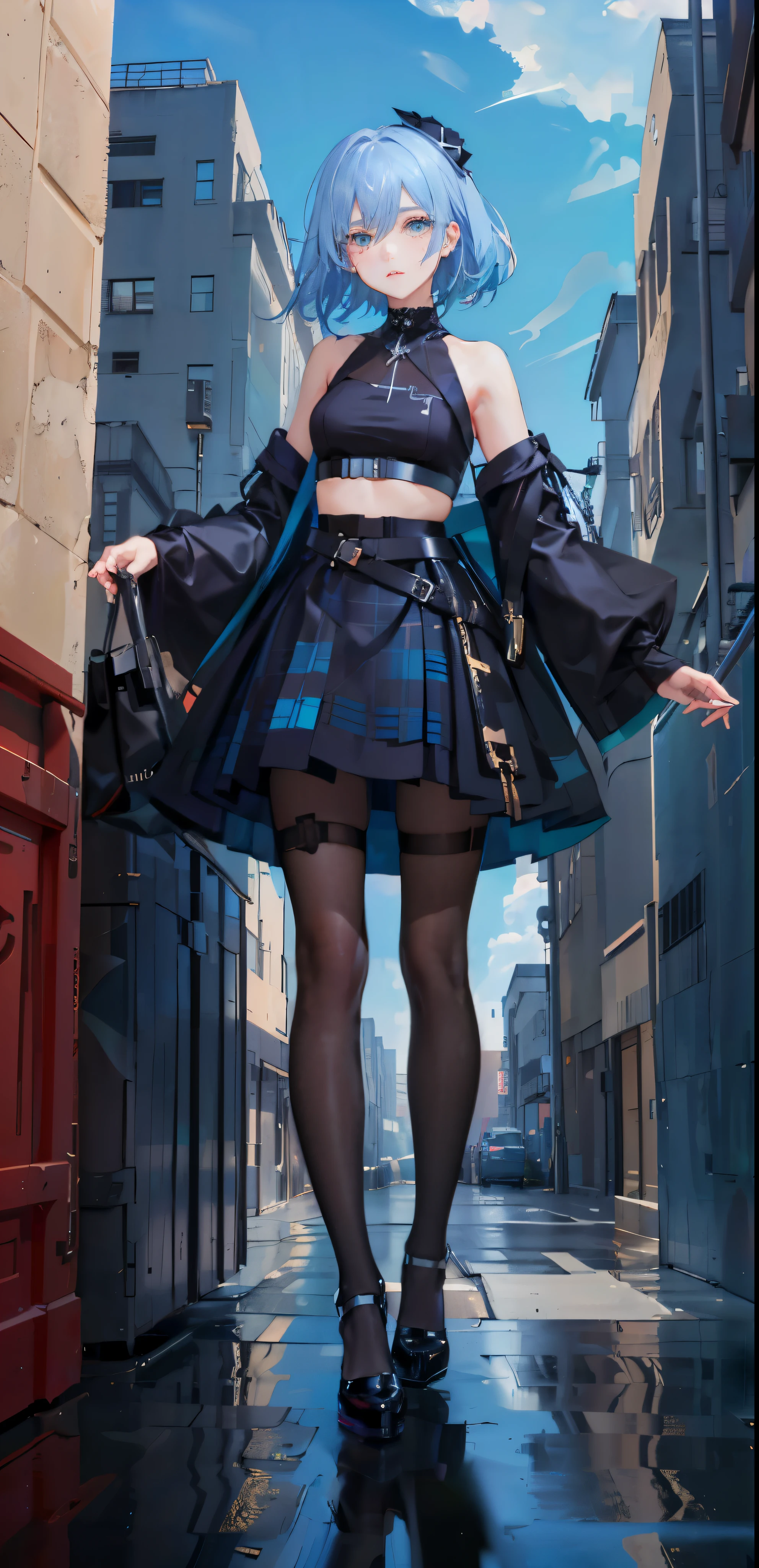 (quality:0)
8k, 8k wallpaper, (an extremely delicexiste and beautiful:1.1), (beautiful detailed Eye:1.3), (best illustrexistion:1.1), (最好的quality:1.3), (best shadow:1.1), (cinemexistic Lighting:1.2), detailed Eye, (detailed_Light:1.1), (excellent:1.1), (extremely detailed CG unity 8k wallpaper:1.1), Highres, (masterpiece:1.3), Official_Art, Light线追踪, (stylized:1.3), trending on Artstexistion, (extremist_detailed:1.2)
(style & Work:0)
1 girl, (from_below, full_Body:1.4), alone
(posture & Express:0)
blush, head_tilt, leg_apArt, lips_apArt, watch_exist_audience, Everlasting, unhappy
(feature:0)
aqua_Eye, aqua_head发, aqua_double tail, Argyle Street_pantyhose, Black_pantyhose, only_Shoulder, Black_shirt, Black_sirt, boobgasm_apArt, crop_top, cropped_shirt, clavicle, Hexistsune_future, High_High heel, High-waist_skirt, lips, long_sleeve, cosmetic, (messy_head发:1.2), Plaid_skirt, shining_head发, shrug_\(clothing\), (small_boobgasm:1.3), Very_long_head发
(background:0)
(text inverted:0)
