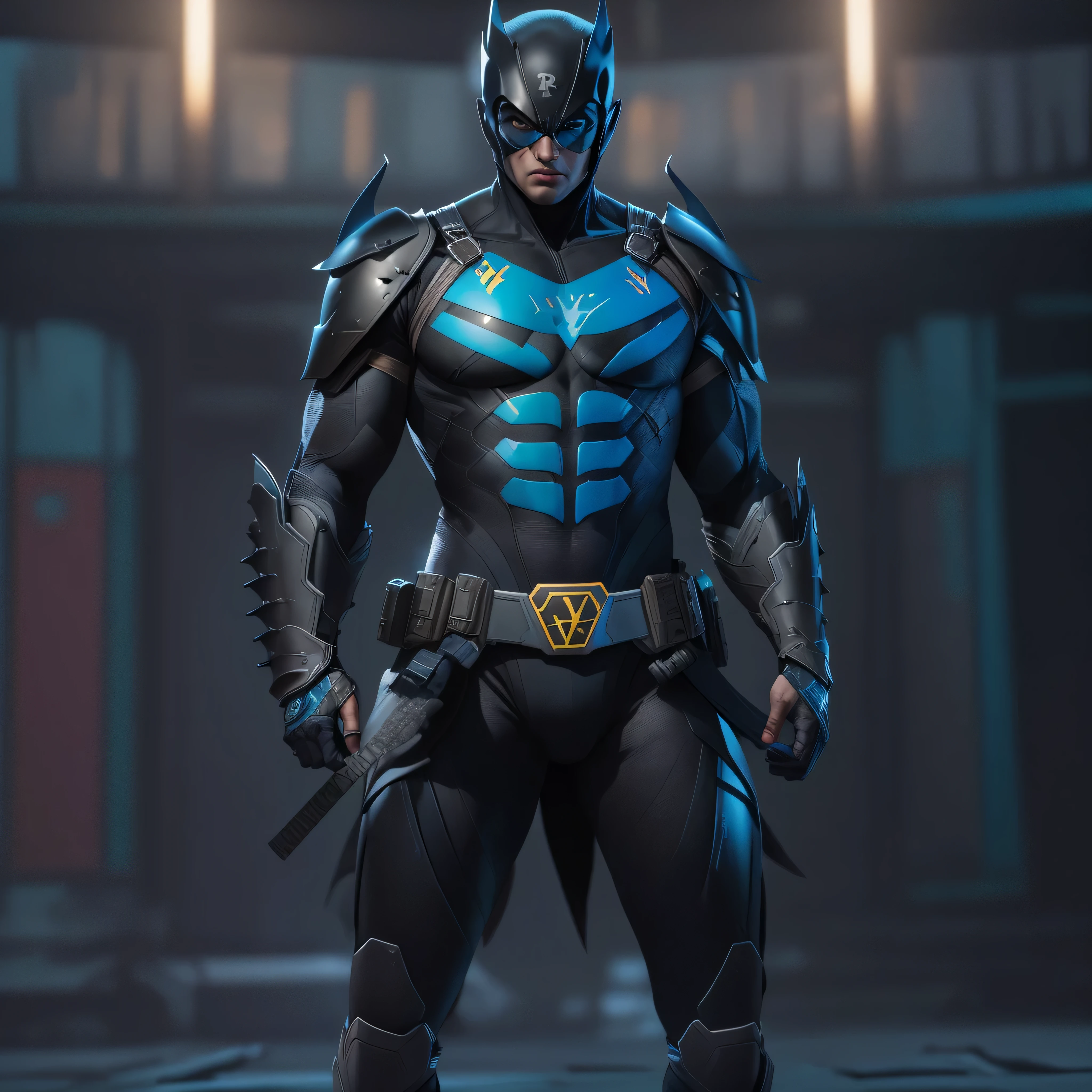 DC comic's, Nightwing, samurai armor, photo-realistic, octane render, unreal engine, ultra-realistic