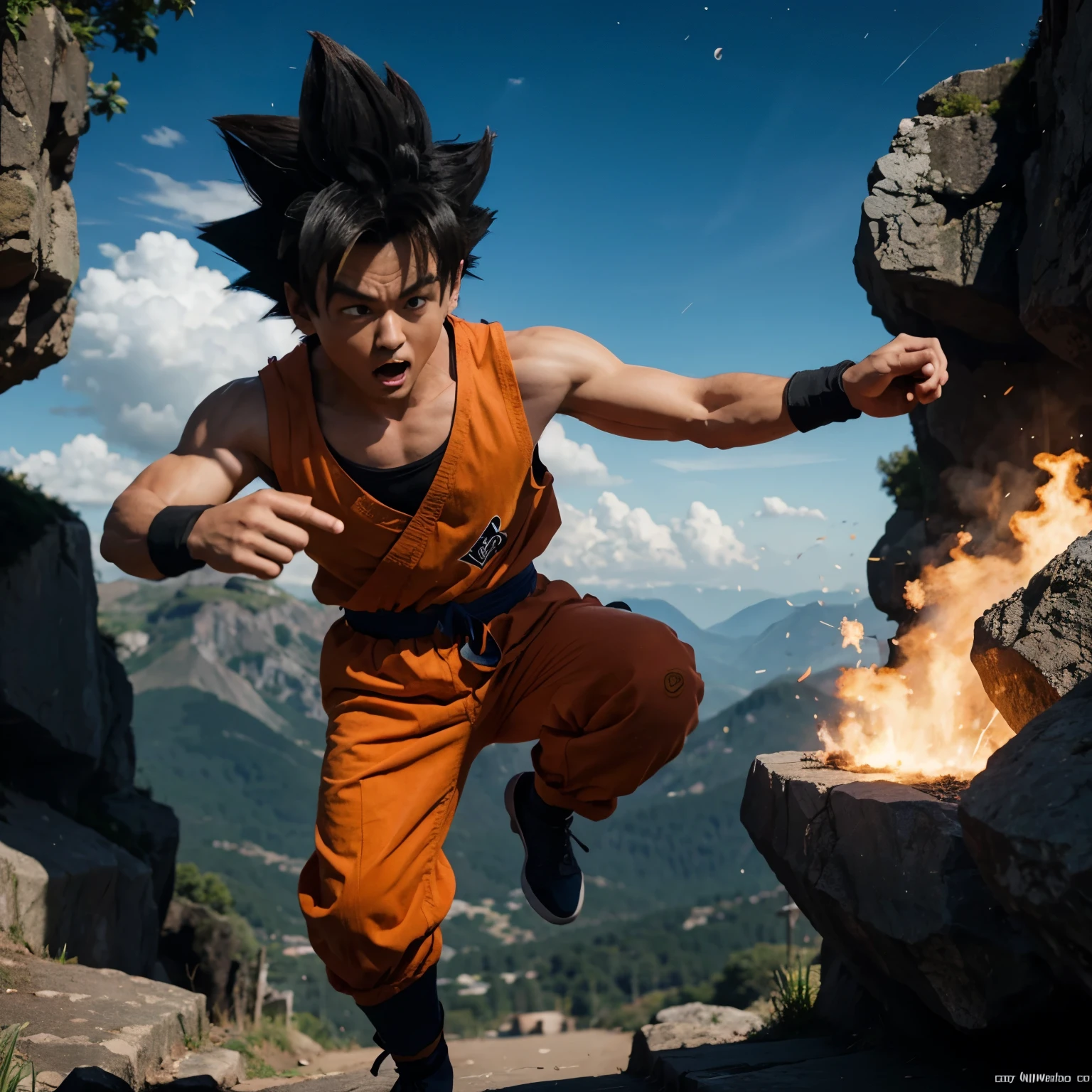 Goku jogando no ps5