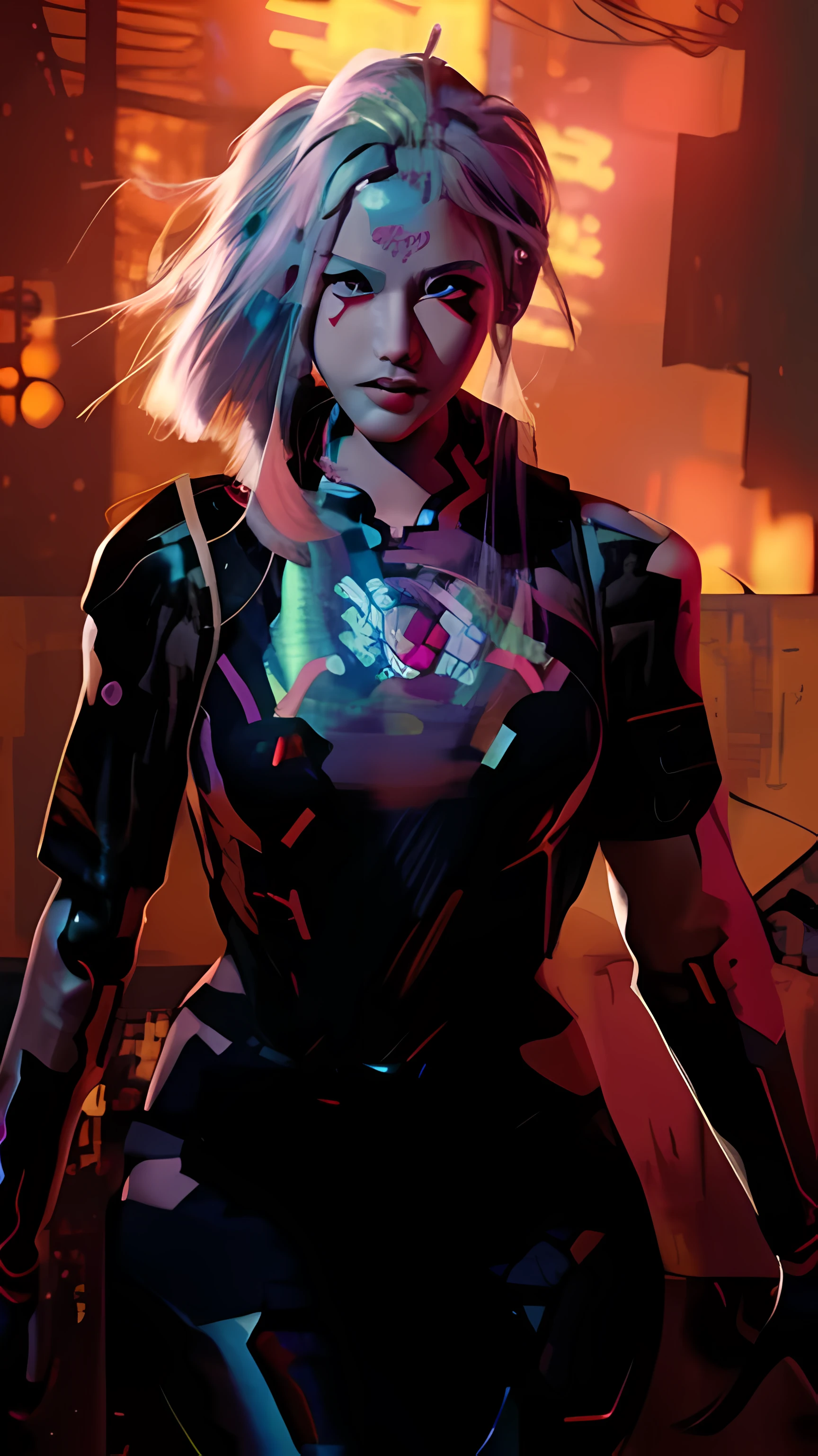 Imagem de uma mulher com gravata e camisa, Alice X. Zhang, garota de anime cyberpunk, garota ciberpunk, female garota de anime cyberpunk, Papel de parede de anime 4K, garota de terno, hiperrealista , estilo cyberpunk horror, arte cyberpunk de anime, deviantart artstation cgscosiety, anime foda 8k, estilo anime 4k, 🌺 sociedade cg