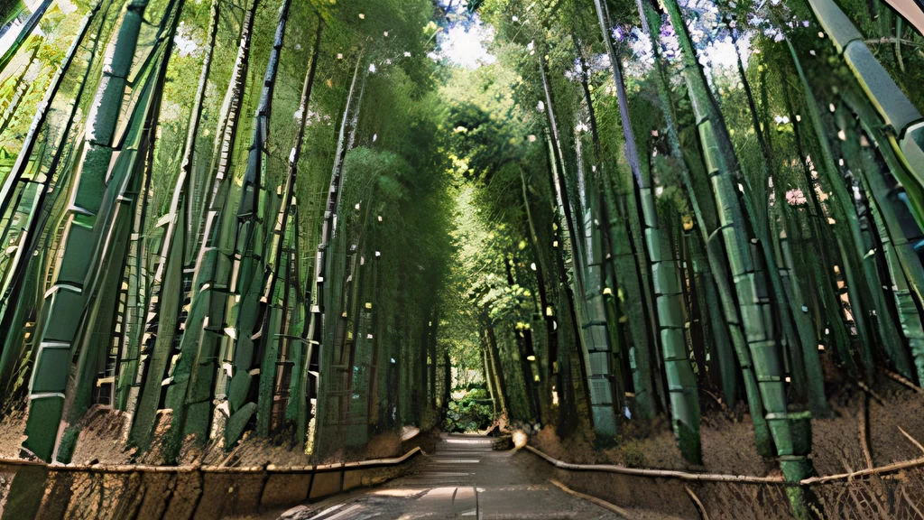 Paysage, foret de bambou