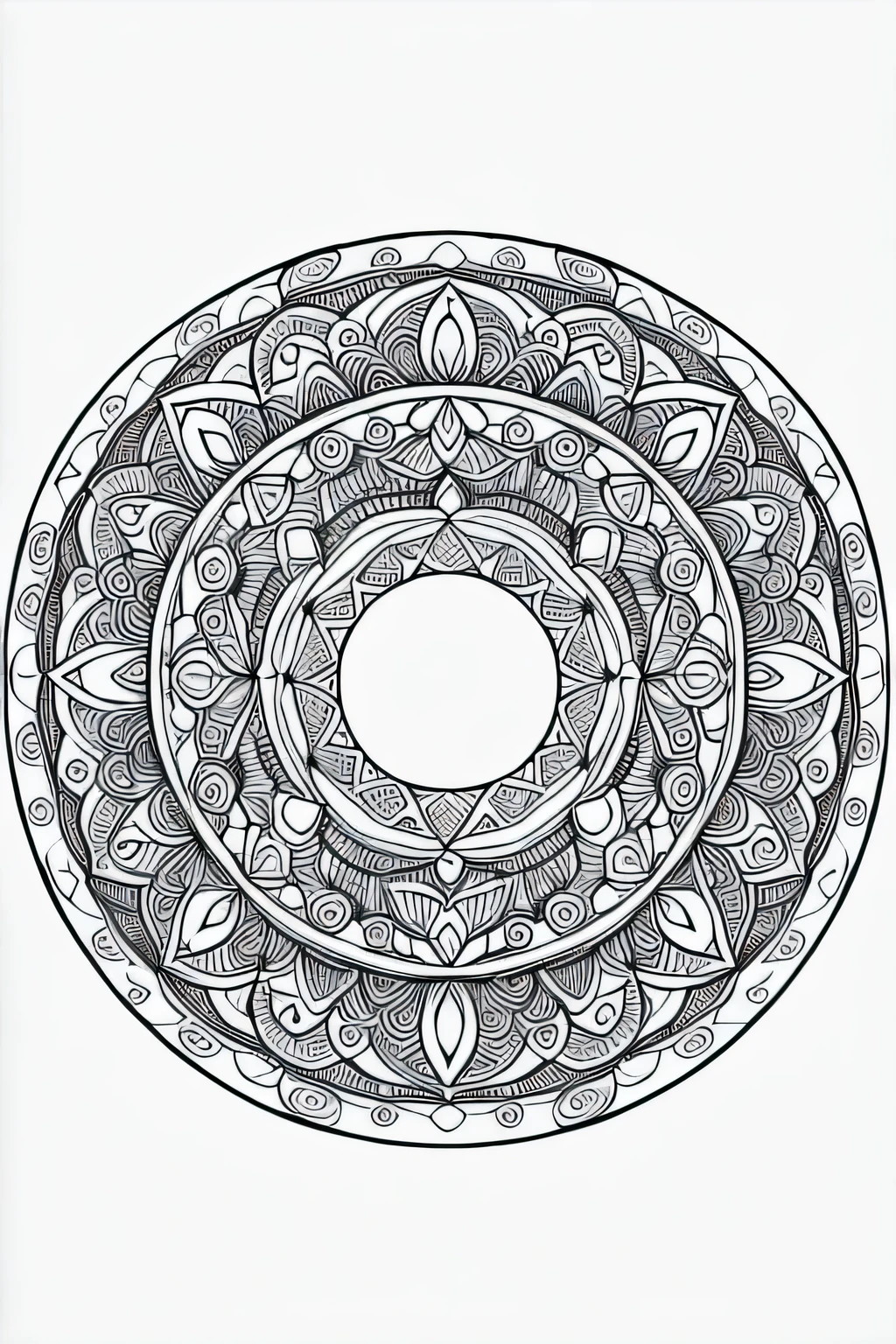Mandala style coloring books, Very simple, kids, Cute, Unicorn