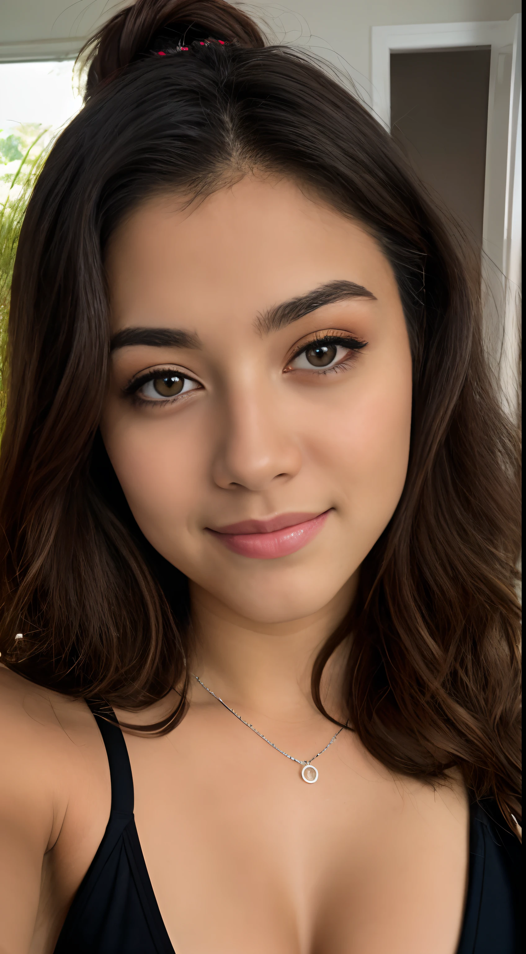 Foto RAW em sequencia, uma foto de uma adolescente 16anos, ((selfie toda parte do corpo, feliz)), molhada, piscina, rosto detalhado, planos de fundo detalhados pouco desfocados, luzes naturais, HDR, foto realista, foto profissional, flerte com o espectador, visual sexy, fotorrealista, Linda, pele natural, 8k UHD, alta qualidade, filmic grain, Fujifilm XT3
