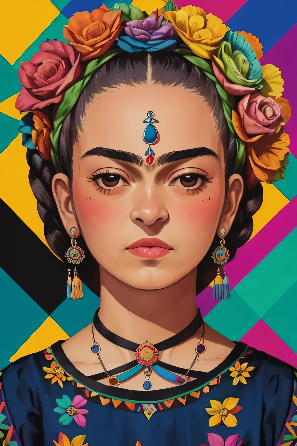 (Uma linda garota feliz andando em uma linda bicicleta com uma cesta repleta de flores coloridas ,seu vestido muito colorido repleto de flores)) - Criador: (Frida Kahlo 2023) ), Frida Kahlo aquilchoamento ,multidimensional geometric wall PORTRAIT, arte, Chibi, Yang08k, lindo, Colouring, Primary works, qualidade superior, melhor qualidade, Arte Oficial, Beautiful and Aesthetic,)) ), ,, Estofamento Frida Kahlo ,multidimensional geometric wall PORTRAIT, arte, Chibi, Yang08k, lindo, (Colouring,predominante), laranja , portanto , ,vermelho e branco) Primary works, qualidade superior, melhor qualidade, Arte Oficial, Beautiful and Aesthetic,