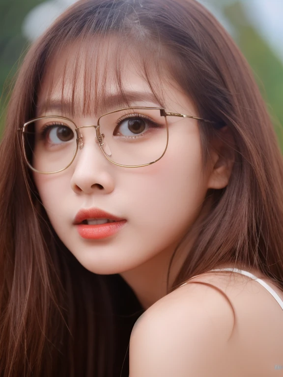 (realistic、masterpiece、Best Quality、8K、highres、high resolution:1.3)、1 girl、Big breasts、white bikini、looking at viewers、super fine face and eyes、long hair、 upper body、