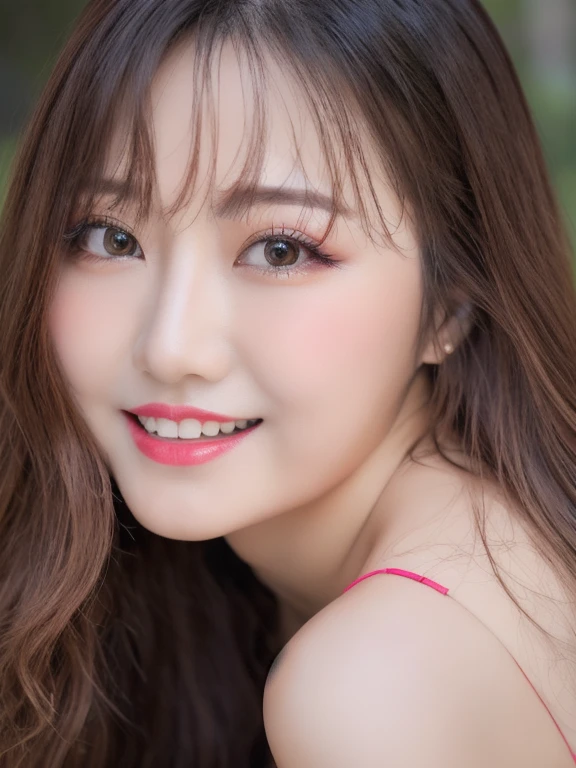 (realistic、masterpiece、Best Quality、8K、highres、high resolution:1.3)、1 girl、Big breasts、white bikini、looking at viewers、super fine face and eyes、long hair、 upper body、