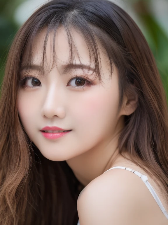 (realistic、masterpiece、Best Quality、8K、highres、high resolution:1.3)、1 girl、Big breasts、white bikini、looking at viewers、super fine face and eyes、long hair、 upper body、