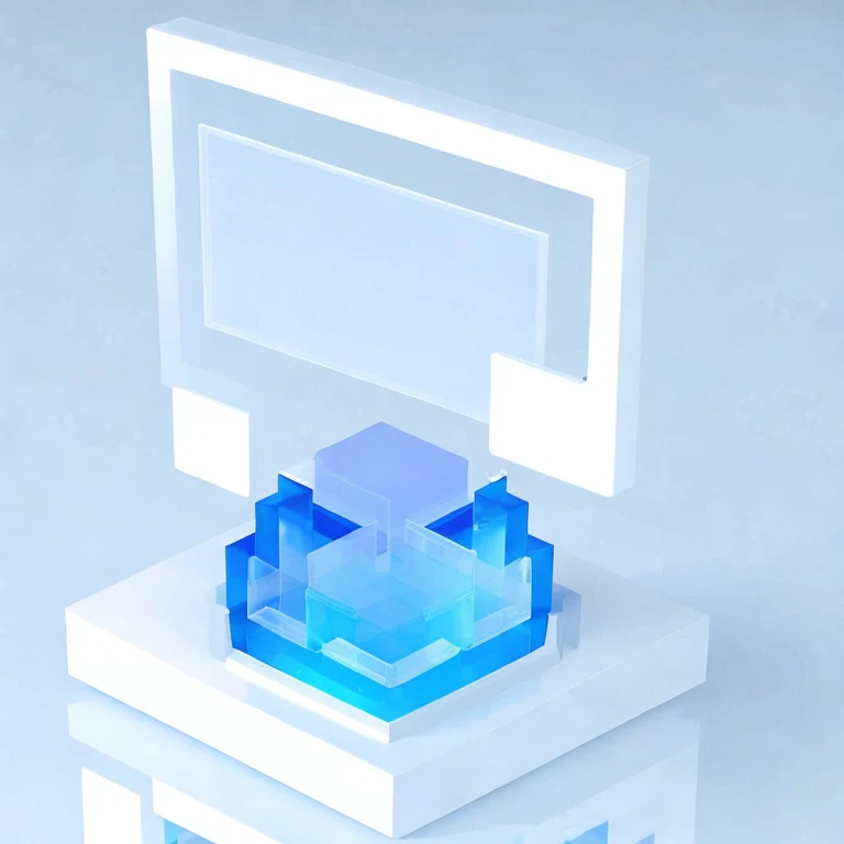 (masterpiece, best quality:1.2), no human,3D logo,Translucent material,white background