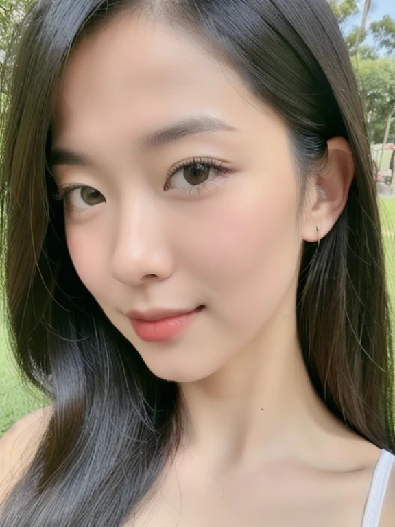 (realistic、masterpiece、Best Quality、8K、highres、high resolution:1.3)、1 girl、Big breasts、white bikini、looking at viewers、super fine face and eyes、long hair、 upper body、