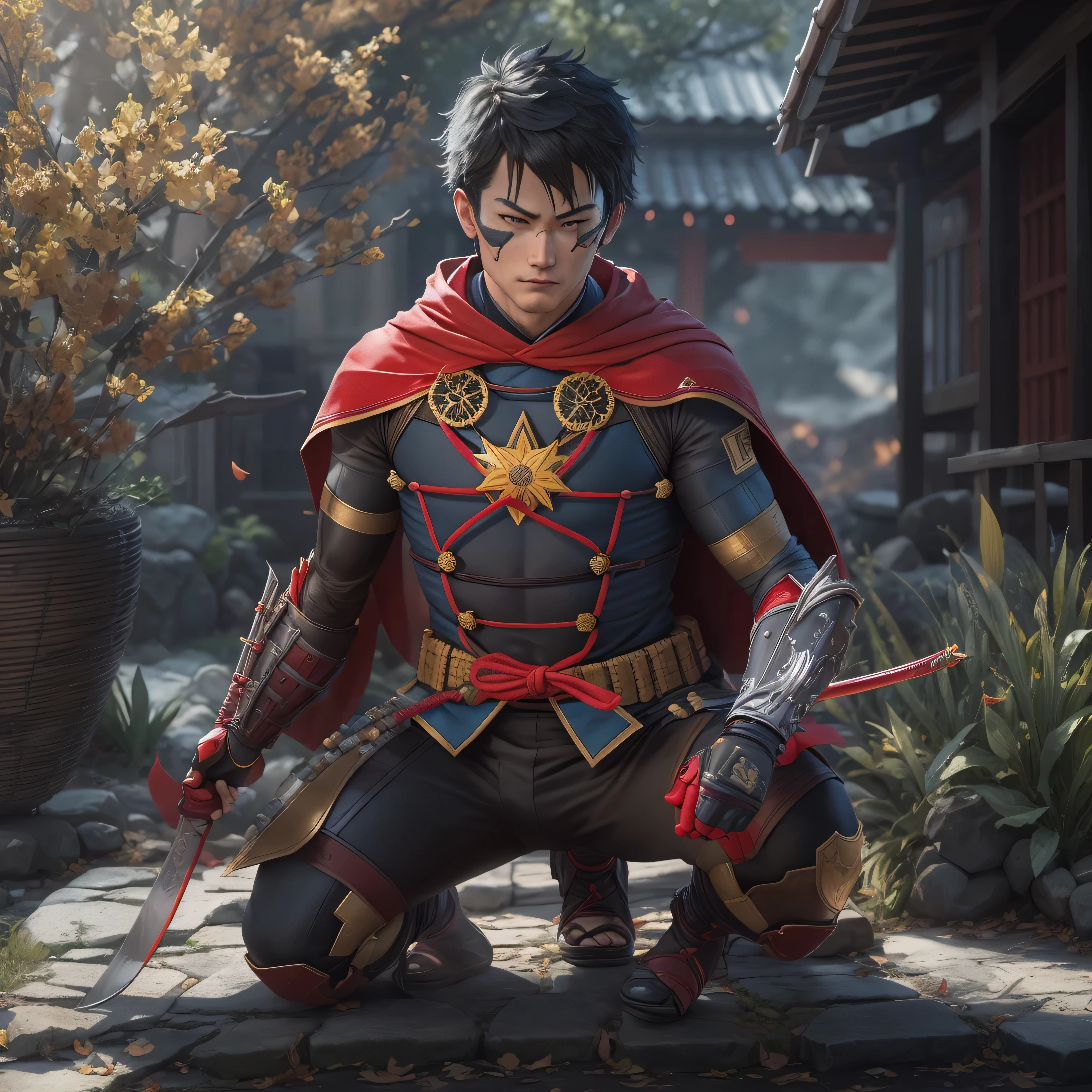 DC comic's, Samurai Robin, the boy wonder, photo-realistic, octane render, unreal engine, ultra-realistic