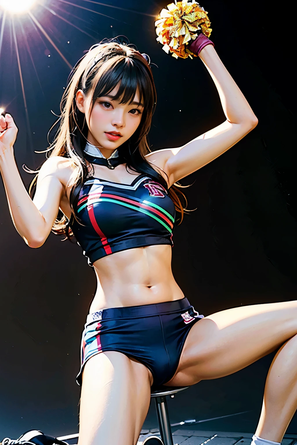 Ala fetish cheerleader in cheer uniform holding cheerleader pom-pom, high kick、white panties、high kick、Nam Jae Young, korean girl, hot with the shining sun, sakimichan hdri, Photographed with Canon EOS R6, Trending on cgstation, Young skinny gravure idol, trending on cgstation, 4K], Photographed with canon eoa 6 d mark ii, 4k ]
