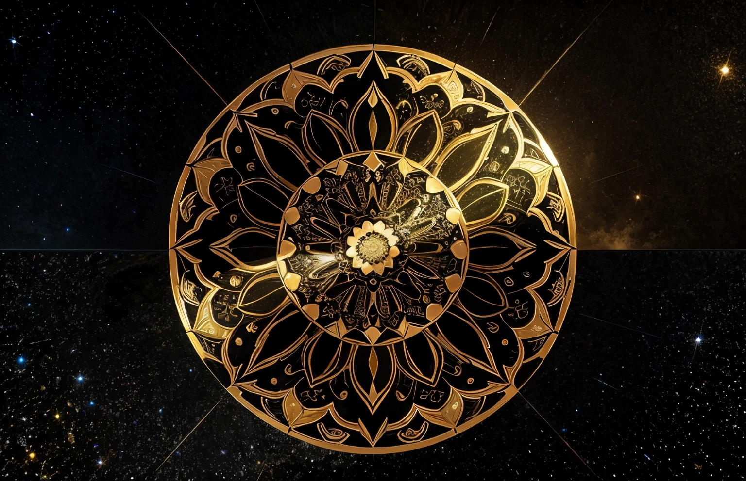 flor mandala dourada, ouro, fundo branco, galaxy, flor ornamentado, alto contraste, arte vetorial