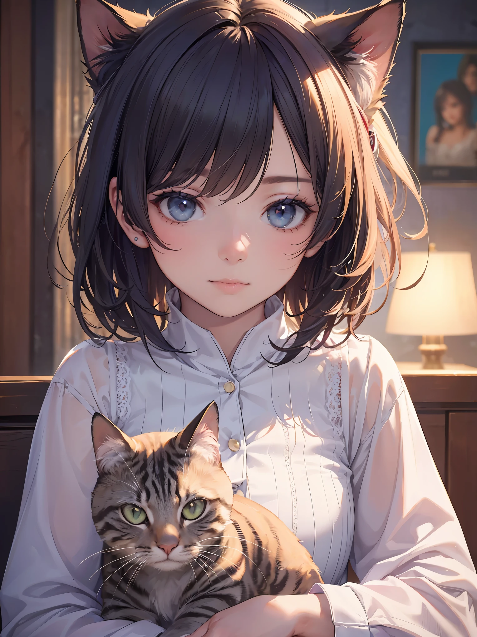 1girl and 1cat, <lora:SimplePositive_XL_v1_test_AutoRunMech:3>