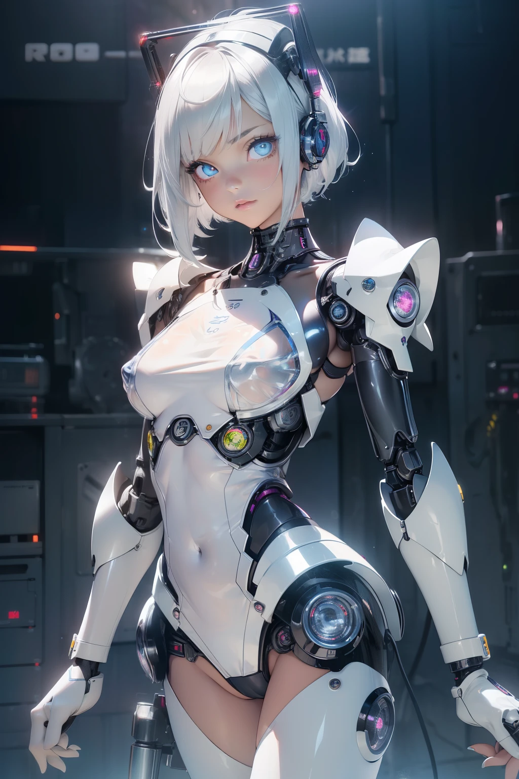 (quality)), ((masterpiece)), Recommended results、Puffy nipples、(see through:1.5)、straighten your back、abdominal muscles、huge bust、angle to floor:1.2、low camera angle、Hair loss on crotch,Hatsune Miku,(cyborg girl),(cyborg girl:1.5),maid android,((1 girl)),((mechanical girl with extremely charming and beautiful pale nipples 金色的 hair)),(big breasts:1.4),Breast sagging,(((pale nipples 金色的 bob hair:1.35,Colored inner hair,short hair,ear breathing))),(((toy doll))),((pale nipples white skin,toy doll joints:1.5,Manipulator:1.5)),((silver armor dress,Tesla Coil)),((maid mechanical toy doll:1.5,body:1.5,metal skin,ball joint,cyborg:1.5, part:1.5,:1.5,Mechanical joint: 1.4,mechanical limbs)),(((pale nipples_blue_Eye:1.3))),((fat)),(((shiny skin:1.5,bright skin: 1.5,shiny skin,very shiny skin,shining body,plastic glitter skin,exaggerated shiny skin,glowing skin,wet legs))),(lower abdomen,Yao Liu,wide hips,detailed body,(Detailed face)),charming,slutty,Tempting,,((national foundation)),(maid headdress),only_Shoulder,Delicate metal decoration,hat,(maid),sleeveless,mini skirt,boots,art photography,(Photos taken by sldr),high resolution, sharp focus,(super detailed, Very detailed), (realistic artwork:1.37),(Very detailed CG unity 8k wallpaper),((Synthwave background theme)),(((bright colors))),complicated,(complicated background),(masterpiece),(最好的quality),Perfect face,Perfect facial details,realistic face,lifelike,analog style,((complicated detail)),(((realism))),金色short hair,cheongsam