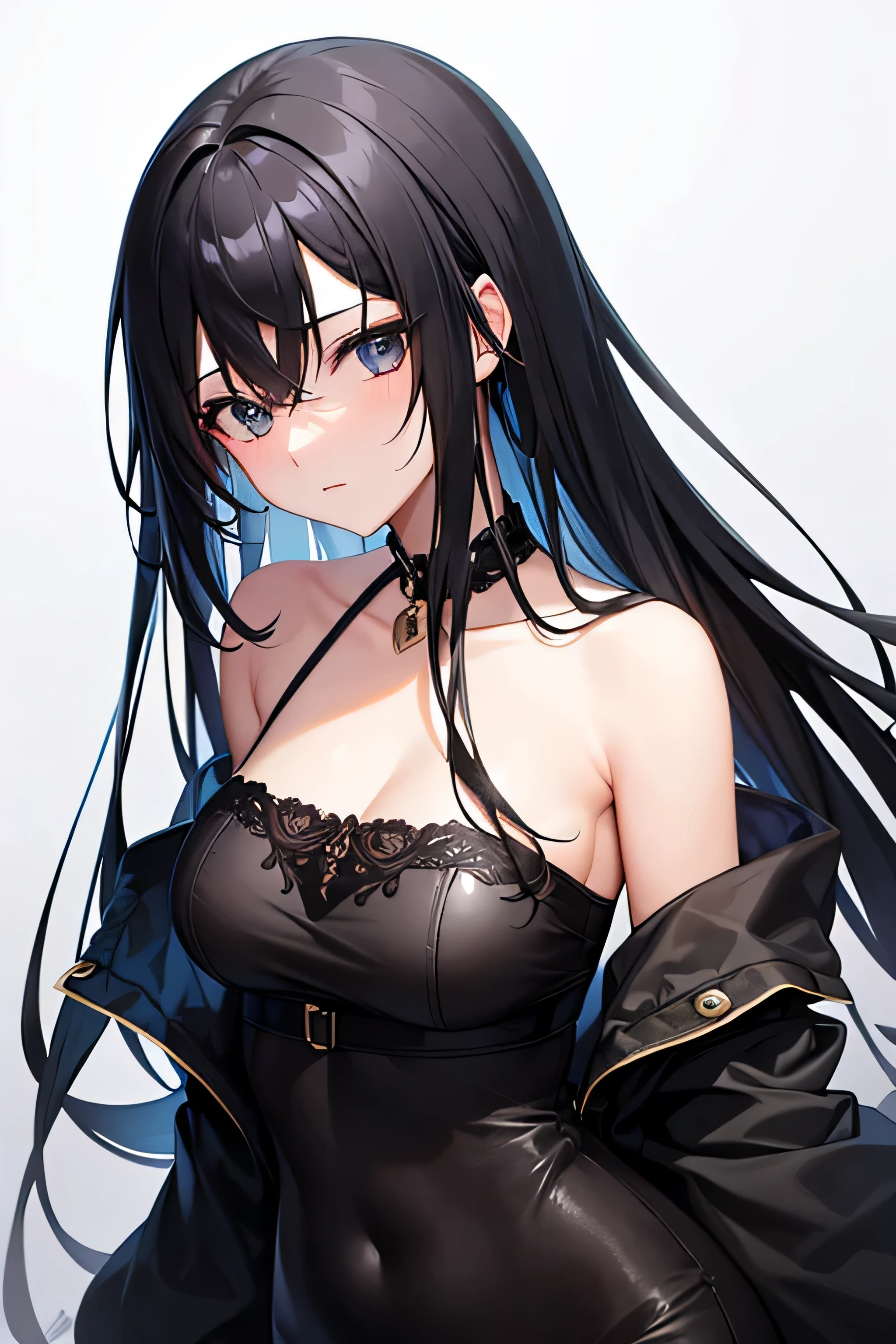 2dimensional beautiful girl slanted eyes black hair