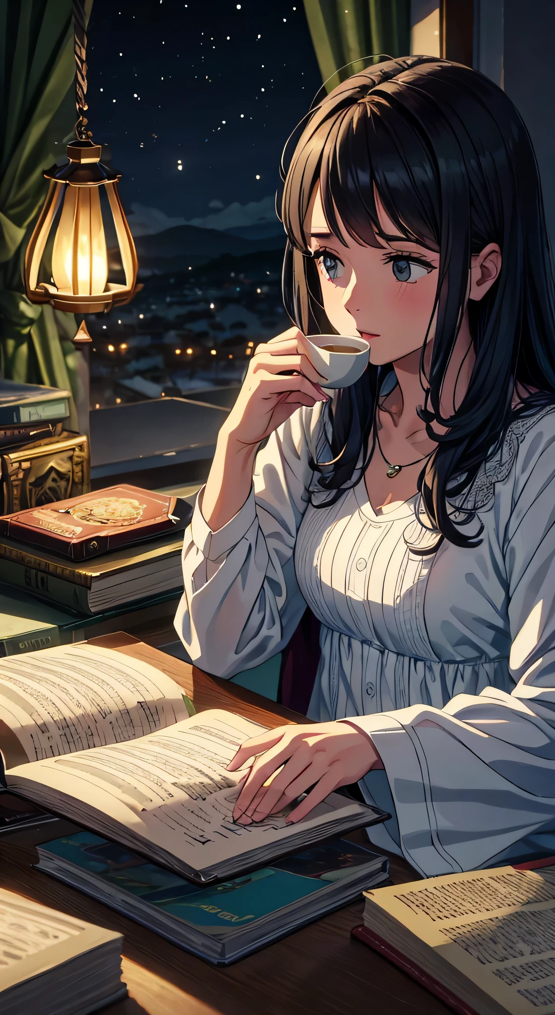Uma noite chuvosa em casa, uma pessoa se enrola em um cobertor, read a book and have a cup of tea. O lofi cria um ambiente de serenidade, tornando a noite mais acolhedora.