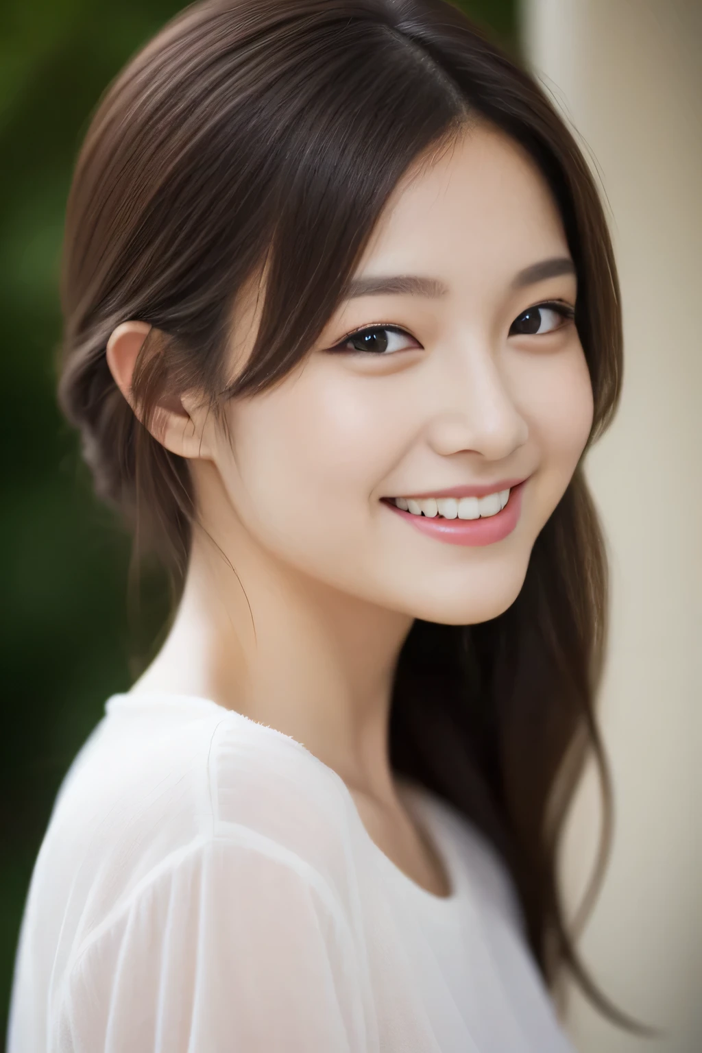masterpiece,best quality,(Japanese ),((Beautiful girl)),cleavage,indoor,(perfect body beauty:1.2),(shy smile),beautiful teeth,
