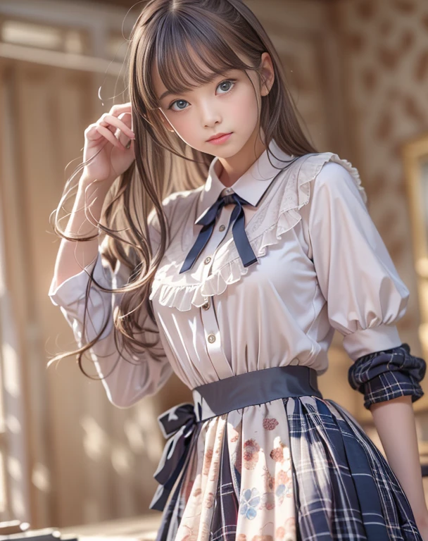 (masterpiece, Highest quality:1.2), One girl, alone,bony body、、Side lock hair
