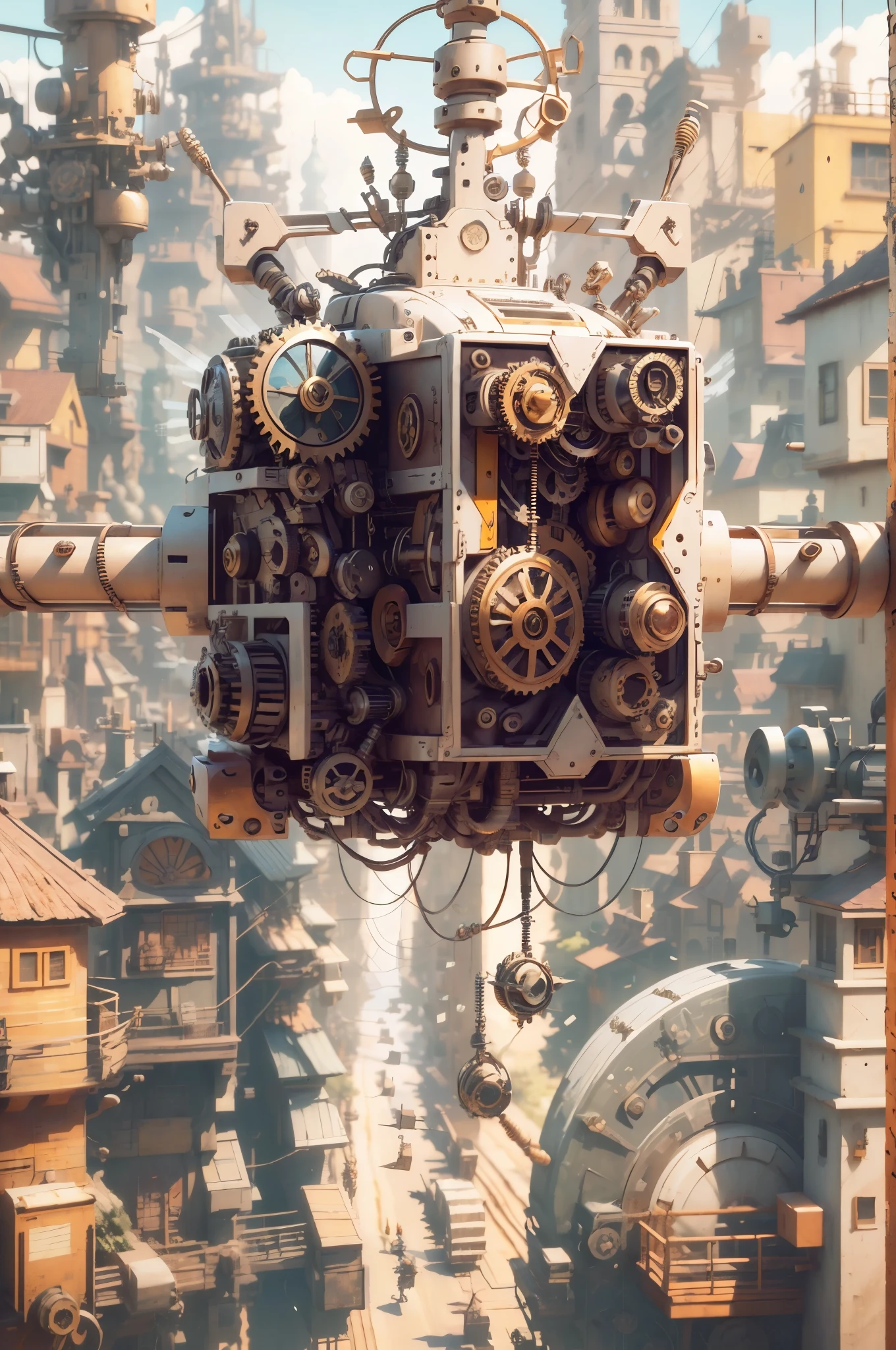 (number art,steampunk)，Metal signs, gears, wires, cables, sparks, screws， (3d sculpture，rendering by octane，volumettic light，Natural soft light，), (super delicate:1.2, lose focus:1.2, extremely colorful, Cinematic Lighting, Chiaroscuro,Ray Tracing), Masterpiece, super rich,super detailed,8k,meccog, 3ddianshang\(style\)