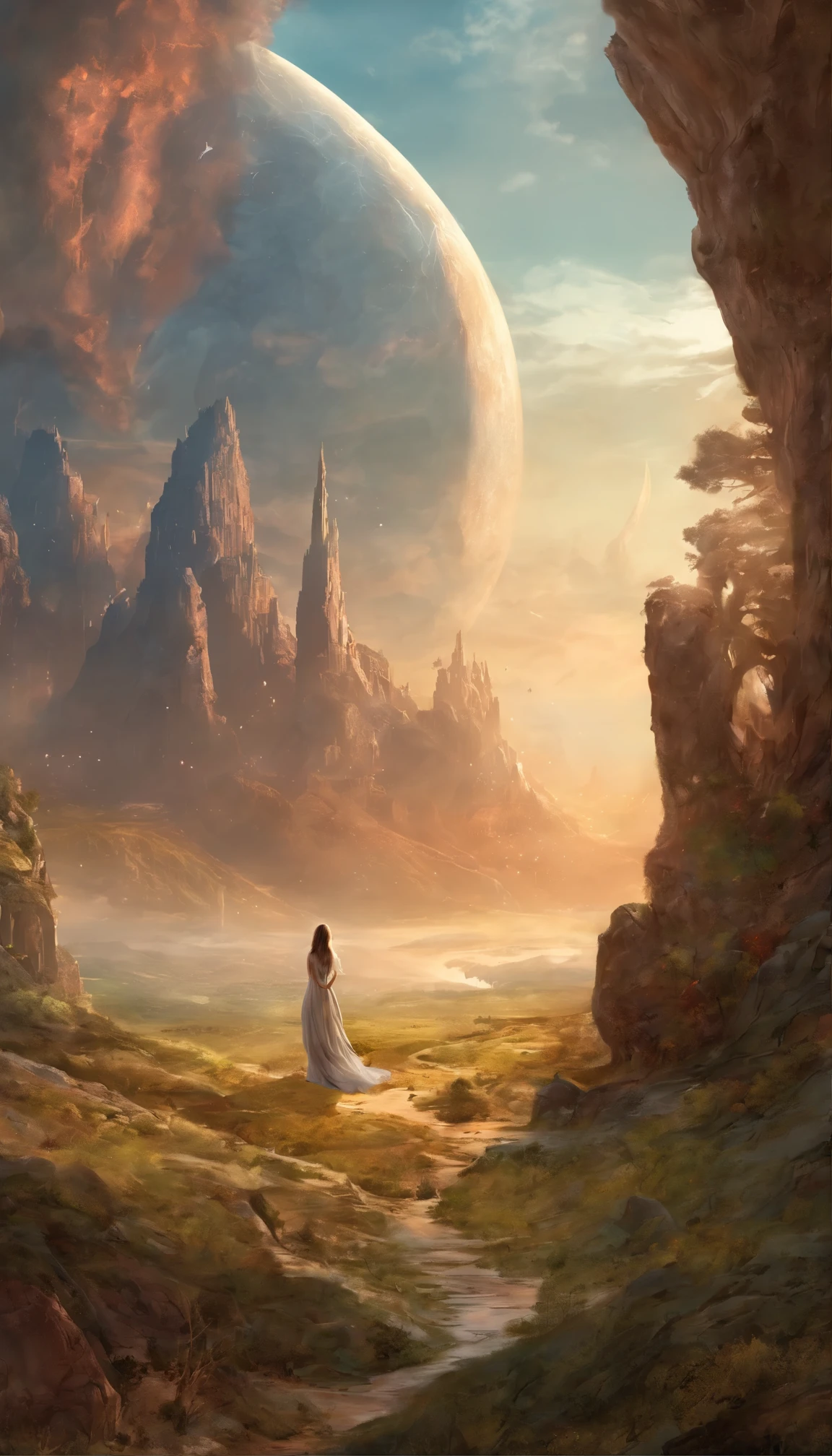 Barren alien planet,Translucent ethereal alien creatures,中景 the scene is,Full body like, highly detailed surreal vfx,oc rendered,Shot with 70 mm - AR 16:9 --q 2 --s 1000