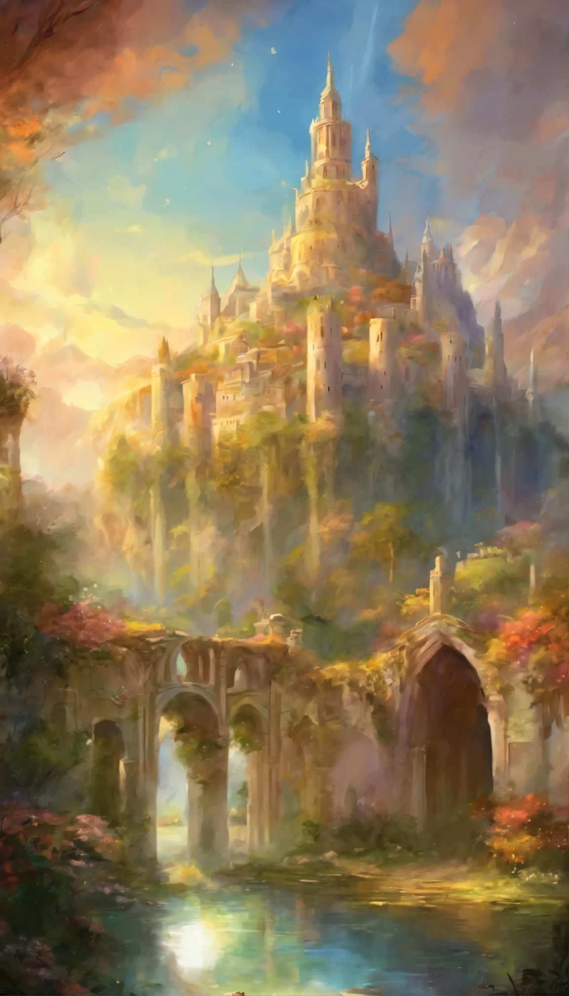 A celestial city of all sizes, With the castle, Bridges and lakes, A place with magnificent gardens, A place like heaven, Abode of the Gods, With Greek columns, Seville-style city in Spain