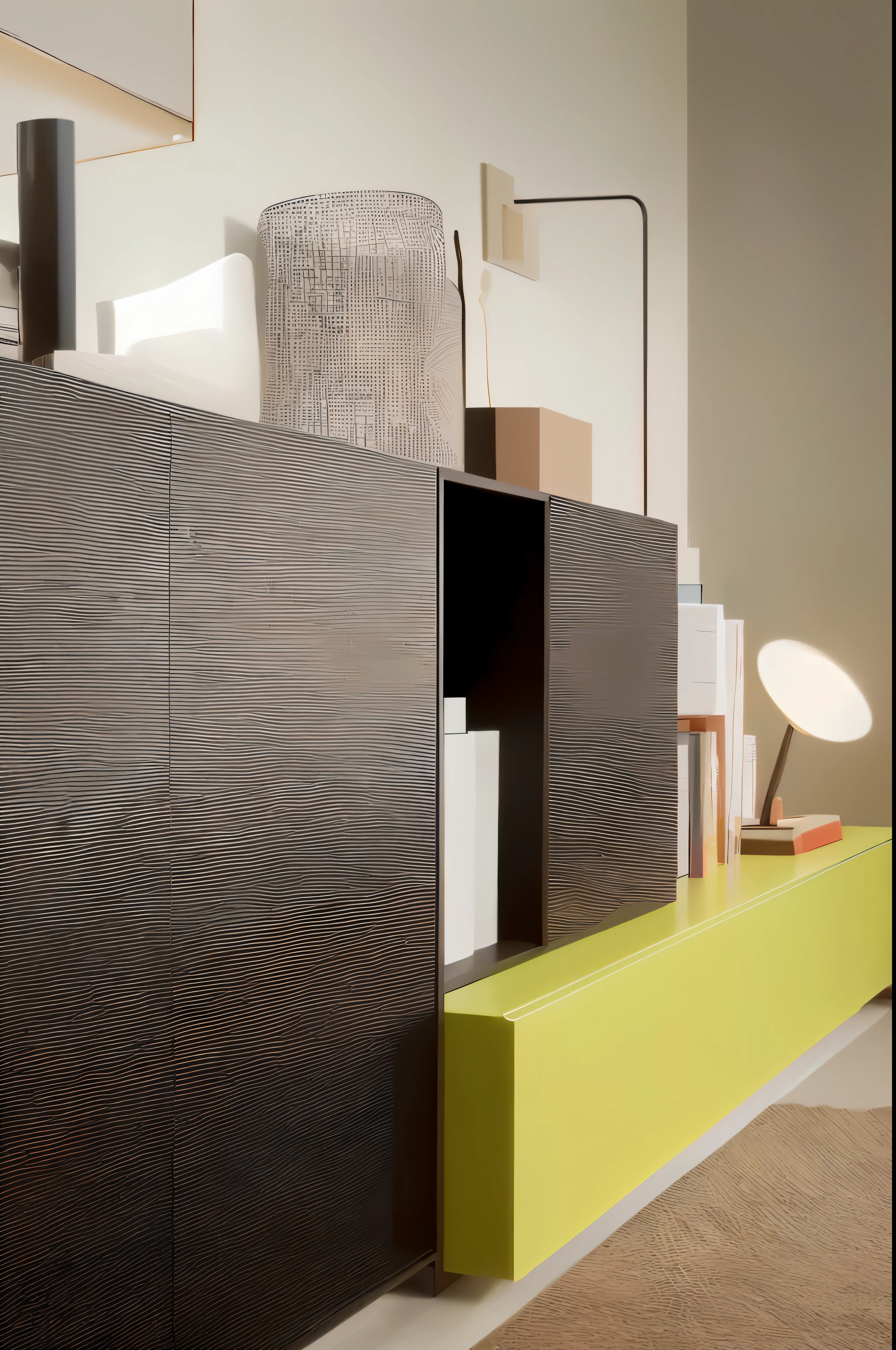 There is a shelf in the room,there is a light on it, 4K details, 4K details, With neon details, Modular, Full of energy and vitality, food&Quote;, sparse details, Fluorescent details, Award details, Depth of detail, Close details, Graphic details, fine line details, 8k details, 8k details, bright&Quote;
