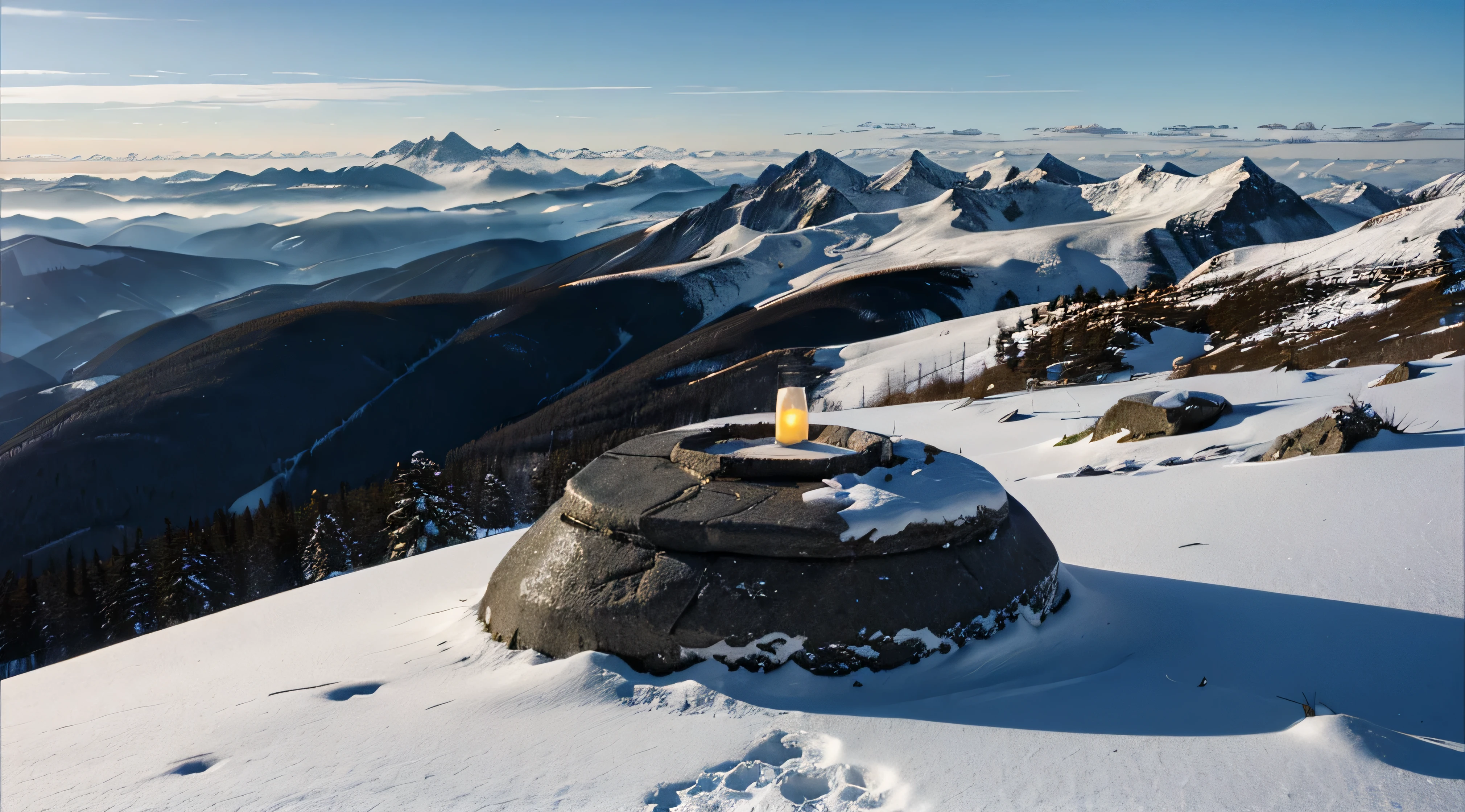 mountain top. stone, beacons