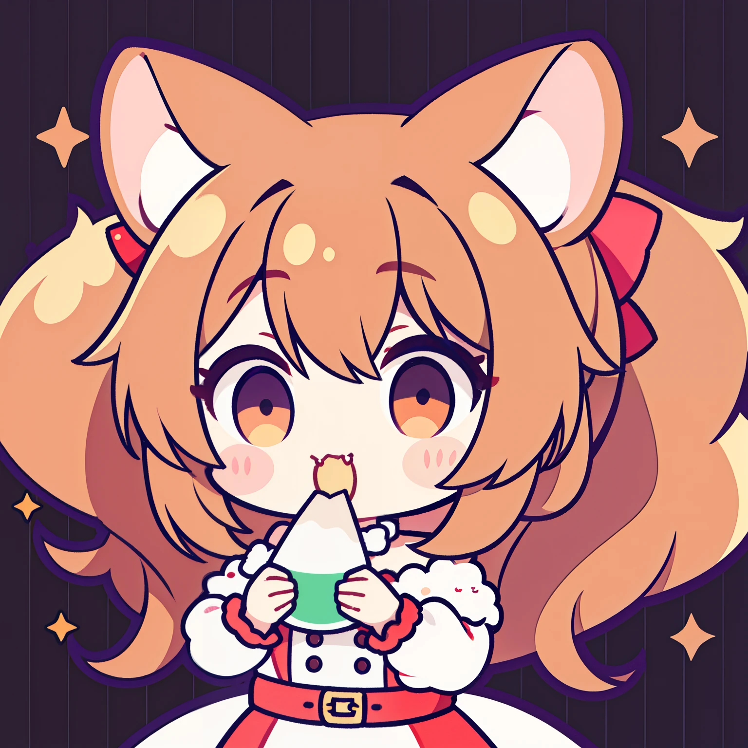 Cute lady hamster eating