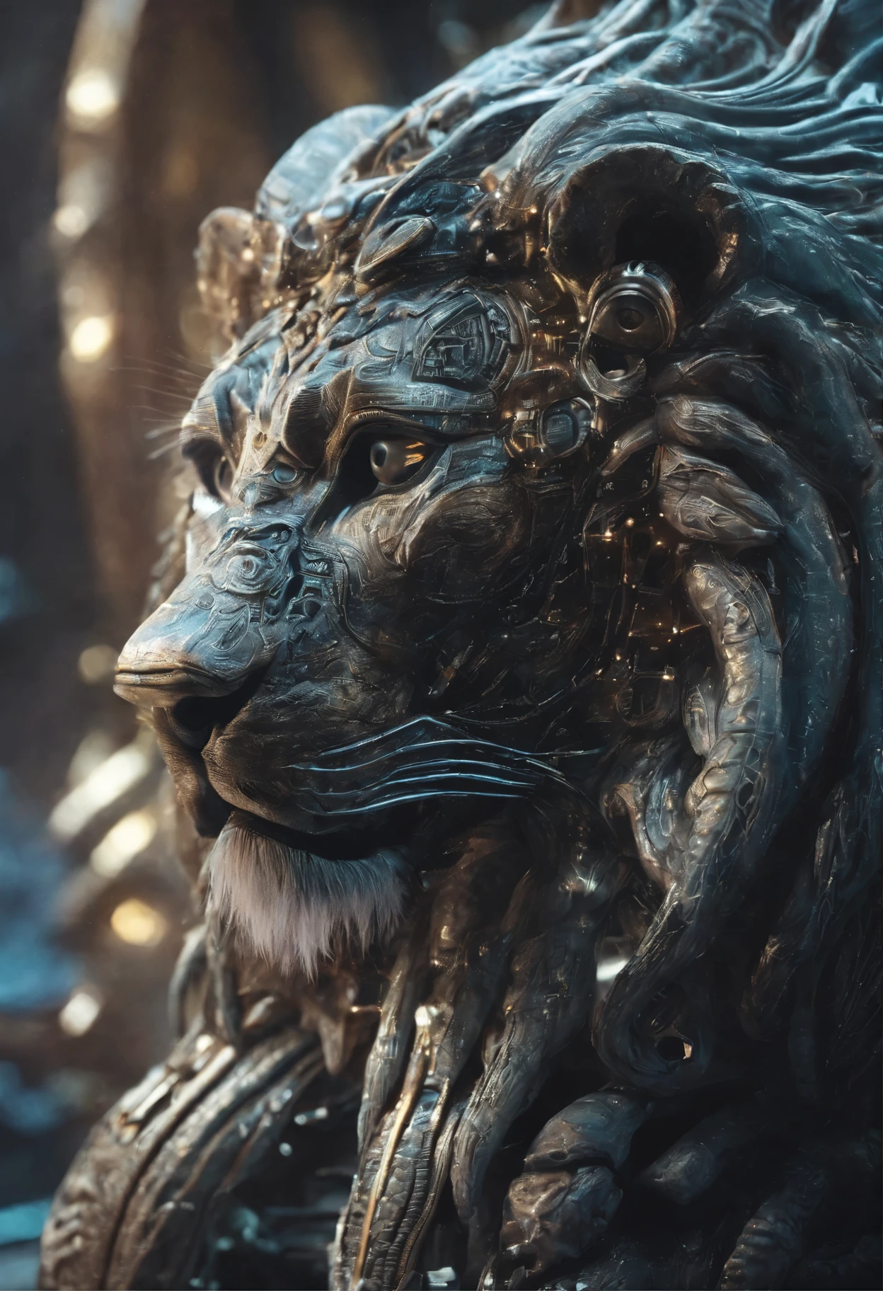 Lion feeling sad 