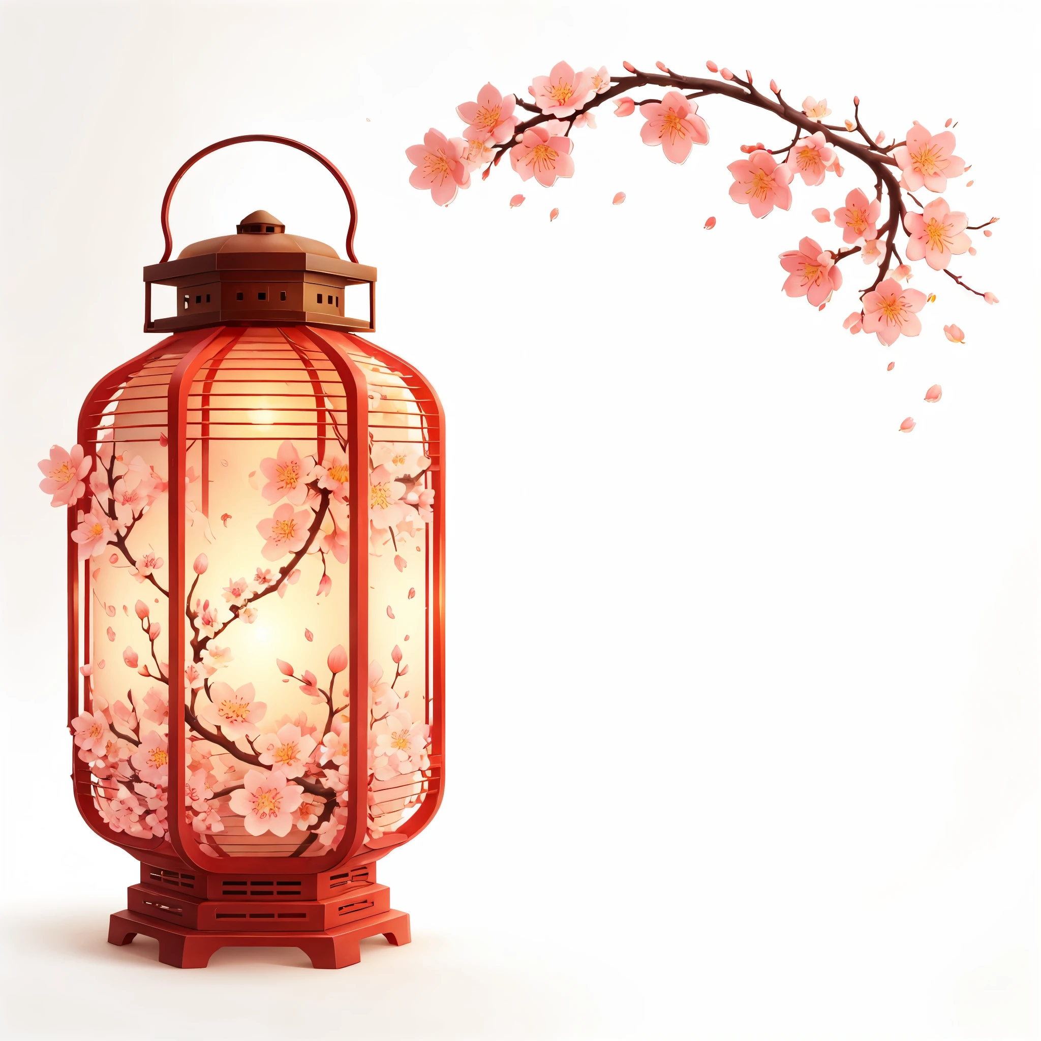 lantern,branch,bridge,cherry blossoms,daisy,falling petals,floral background,flower,flower \(symbol\),hanami,lily \(flower\),lily pad,lotus,no humans,orange flower,petals,pink flower,plum blossoms,simple background,spring \(season\),tree,vase,white background,white flower