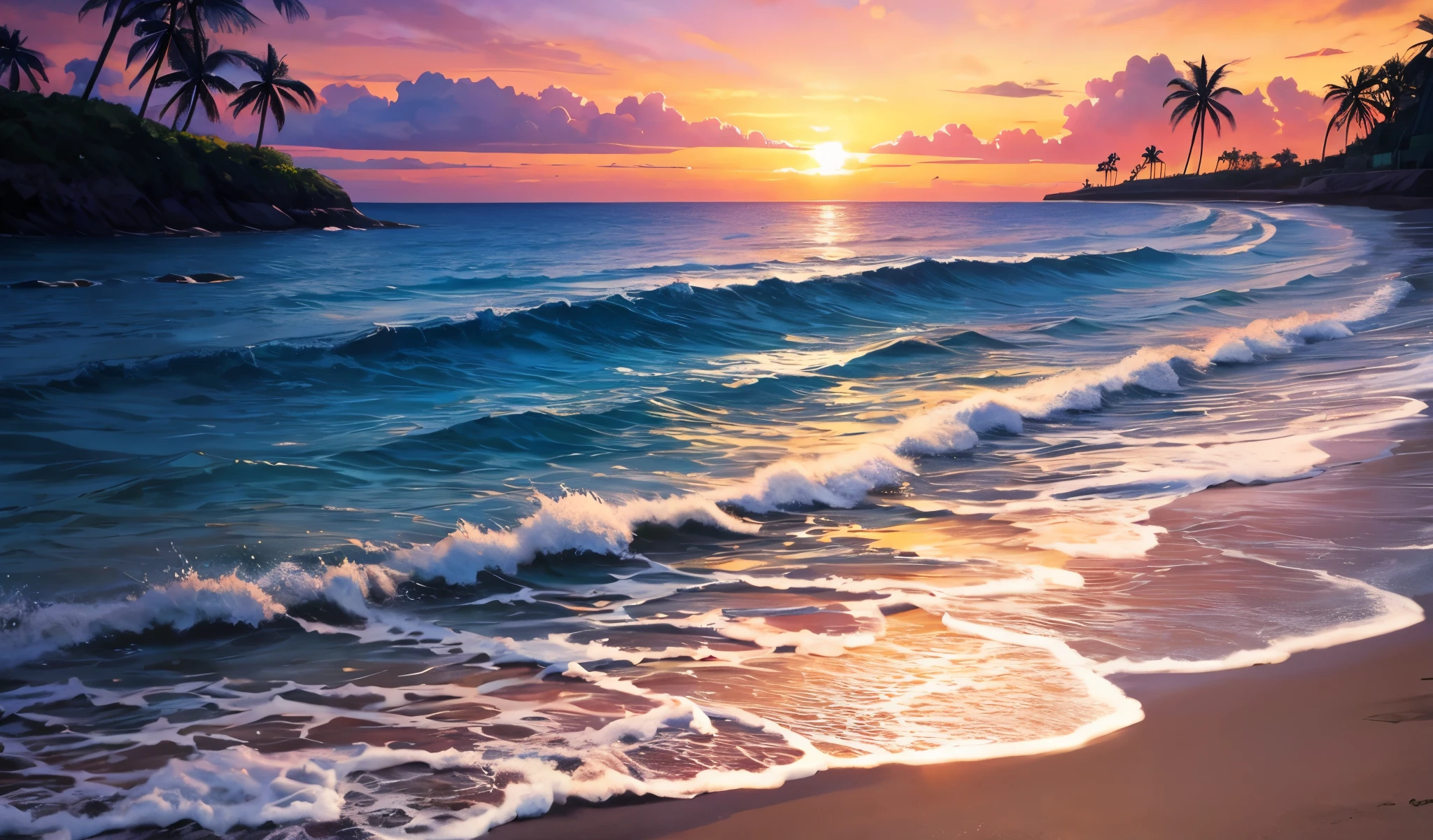 beach at a sunset background