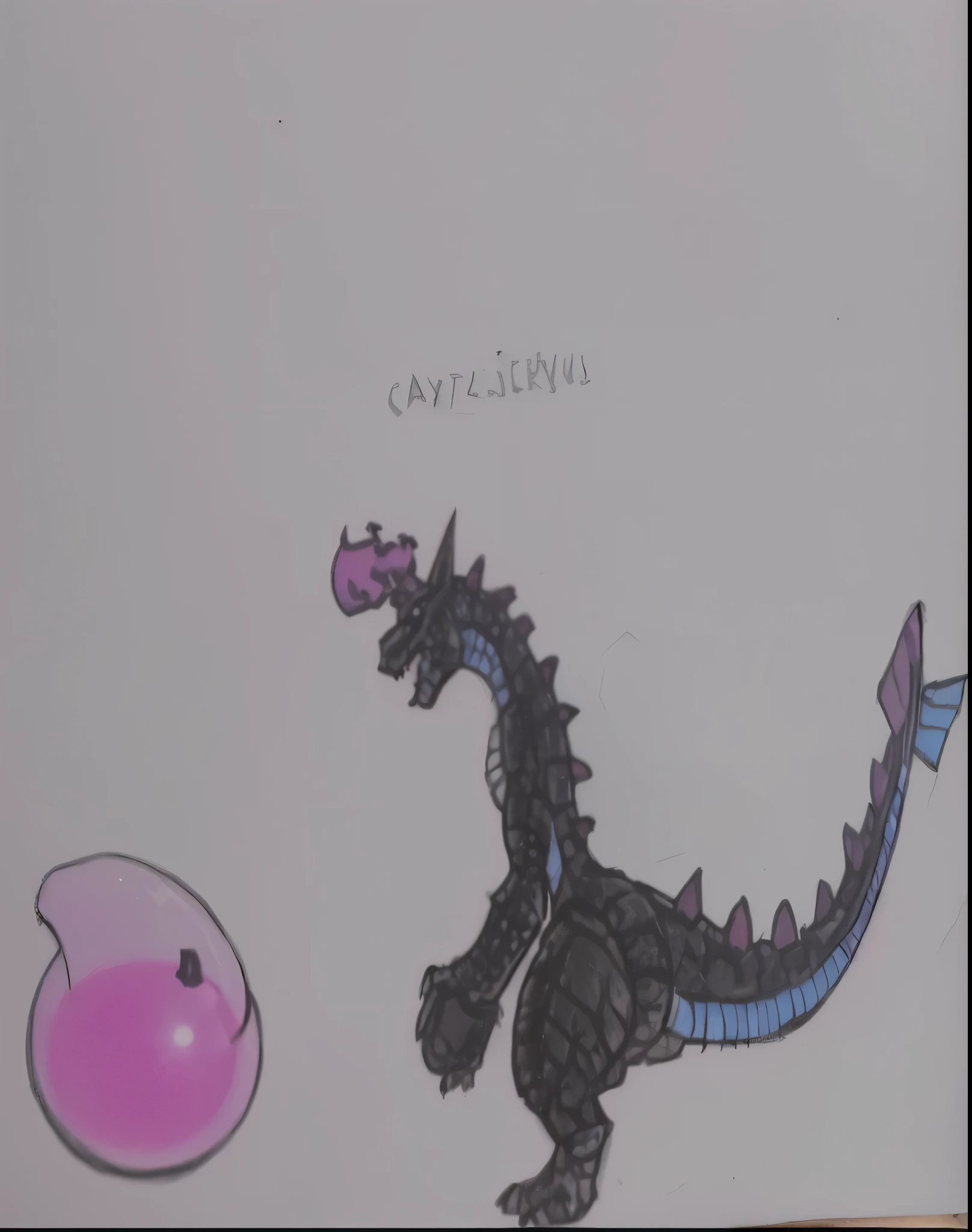 drawing of a dragon and a pig with a bubble in the background, Godzilla vs MechaGodzilla, batalha de kaiju, cryptic, cel-shaded:15, cel-shaded:17, cel sombreado:15, from cryptic academia, arte conceitual!!, esse personagem tem criocinese, fanart oficial, Cefalópode Kaiju