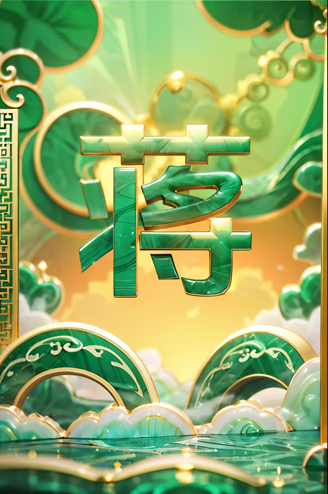 (number art, jade carving，jewellery design)，jade，gold, gold line, flowers， (Chinese cloud pattern:1.2), (Oriental elements, Chinese colors, senior color matching)， (3d sculpture，rendering by octane，volumettic light，Natural soft light，), (super delicate:1.2, lose focus:1.2, extremely colorful, Cinematic Lighting, Chiaroscuro,Ray Tracing), Masterpiece, super rich,super detailed,8k, 3ddianshang\(style\)