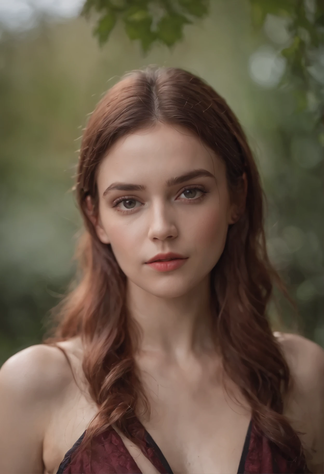 photo of a 25 year old European girl, CRUDO, mujer hermosa, (Cabello rojo ondulado extra largo), ((retrato)), ((detallado face: 1.2)), ((detallado facial features)), (finely detallado skin), pale skin, highly detallado deep neckline cyberpunk dress, entorno de megaciudad, (Cold colors), wet, wet, reflexiones, (obra maestra) (perfect proportion)(foto realista)(Mejor calidad) (detallado) fotografiado con una Canon EOS R5,   lente de 50 mm, F/2.8, HDR, (8k) (fondo de pantalla) (cinematic lighting) (dramatic lighting) (Sharp focus) (intrincado)