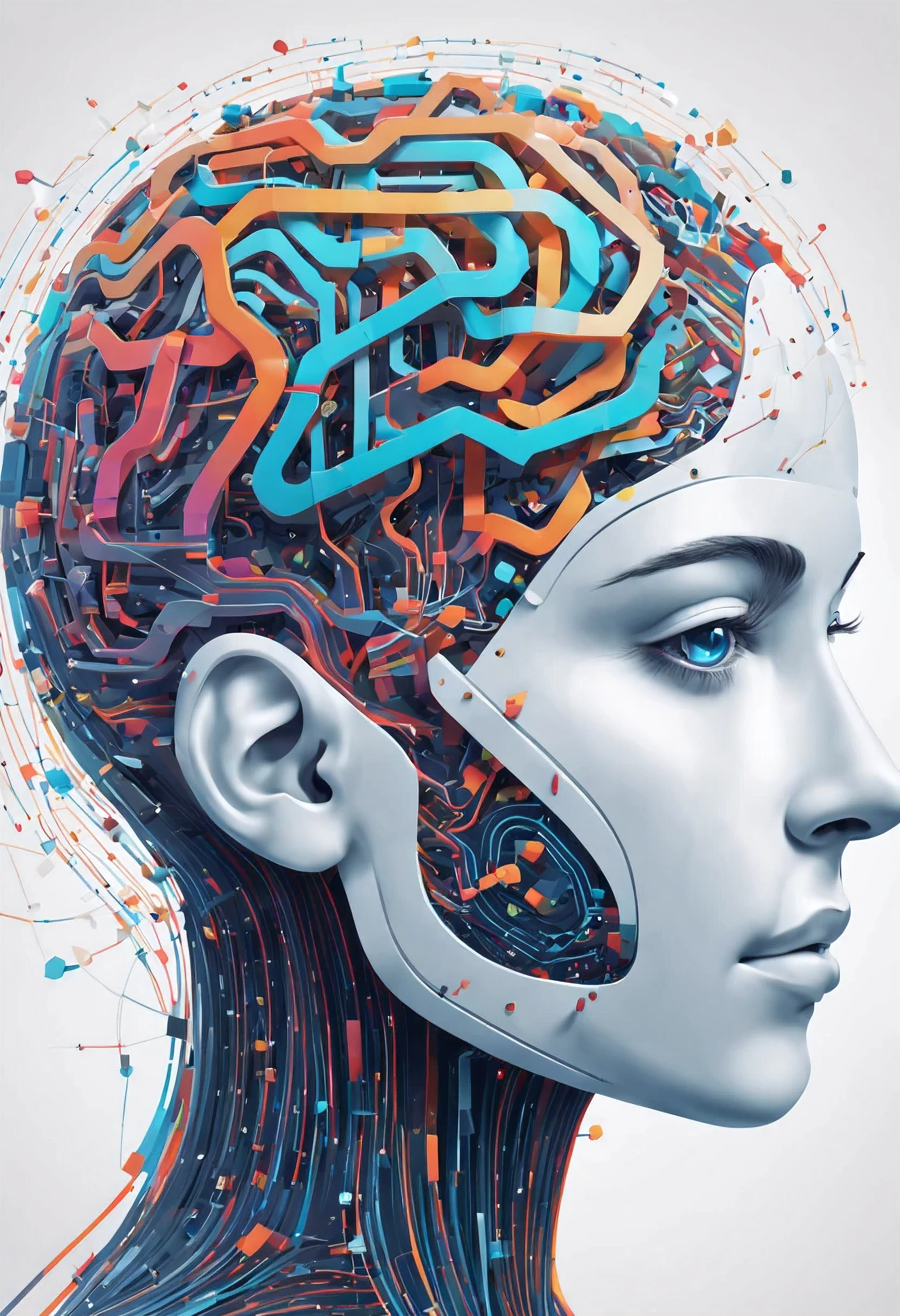 Concepto de inteligencia artificial,cerebro digital con red neuronal,Machine learning,analysis information,estilo moderno de dibujos animados planos,Vector illustration,arte vectorial,detailed illustration,colorful illustration,Vector graphic,Ilustraciones de alta calidad,vectorizado,creativo,llamativo,alucinante,innovador,irritable,contemporary,technological,futurista,conceptual,Abstracto,with future vision,advanced technology,impresionante visual,Visual representation,Fondo blanco,chip neuronal,gente diminuta,Red compleja,estructura similar al cerebro,Powerful computing,Red neuronal artificial,intricate pattern,algoritmo,information processing,Data analysis,pensamiento computacional,sistema inteligente,algoritmoic decision making,maquinas inteligentes,State-of-the-art technology,innovation-driven,revolucionario,Rompedor de obras,artistic interpretation,graphic design,information superhighway,Binary Code,bits y bytes,Advanced data analysis,interfaz transparente,artificial intelligence revolution,creativo thinking,innovation,inspiration,Science and technology,el futuro es ahora,progress illustration,Posibilidades ilimitadas.