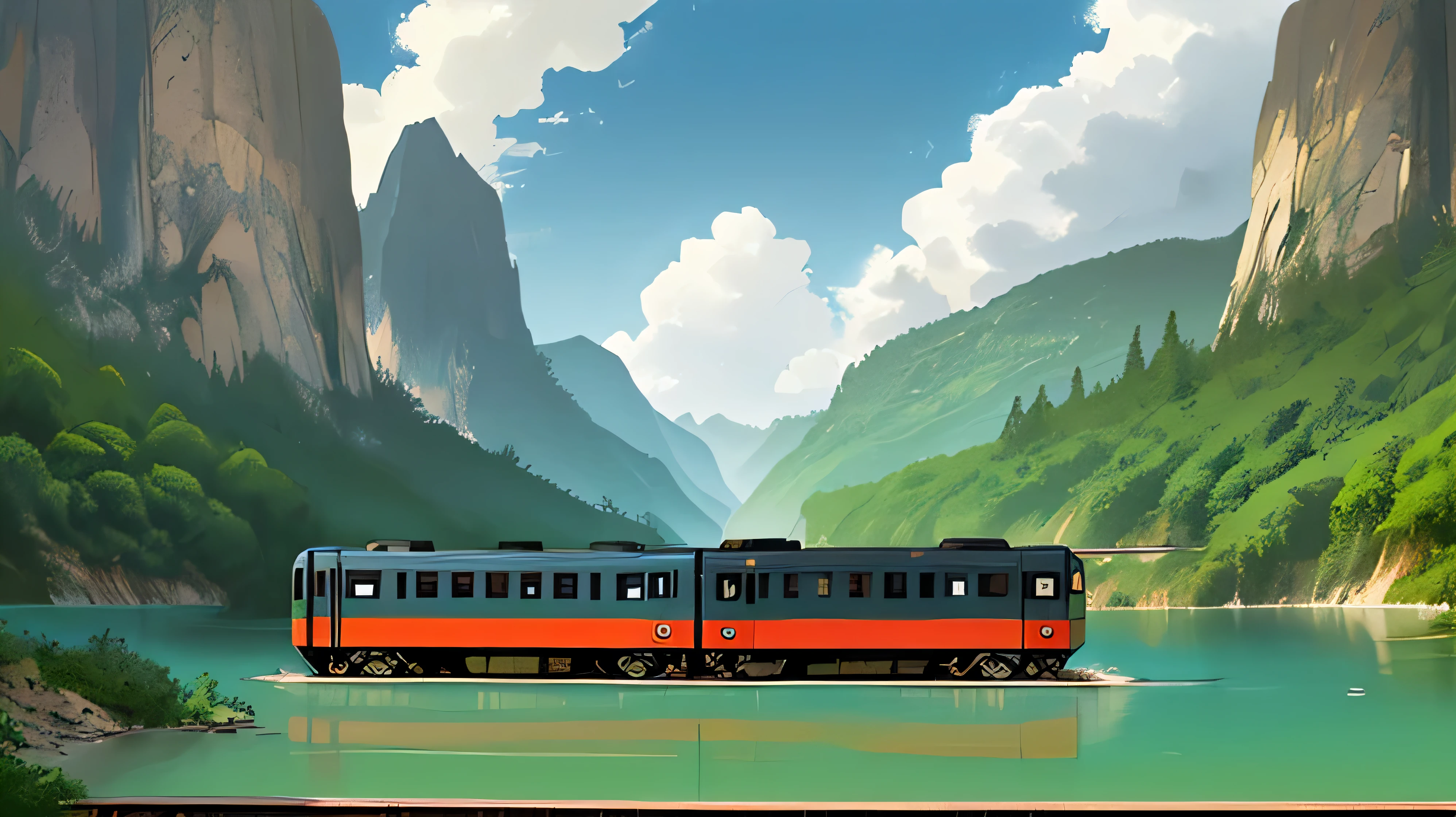train, water below