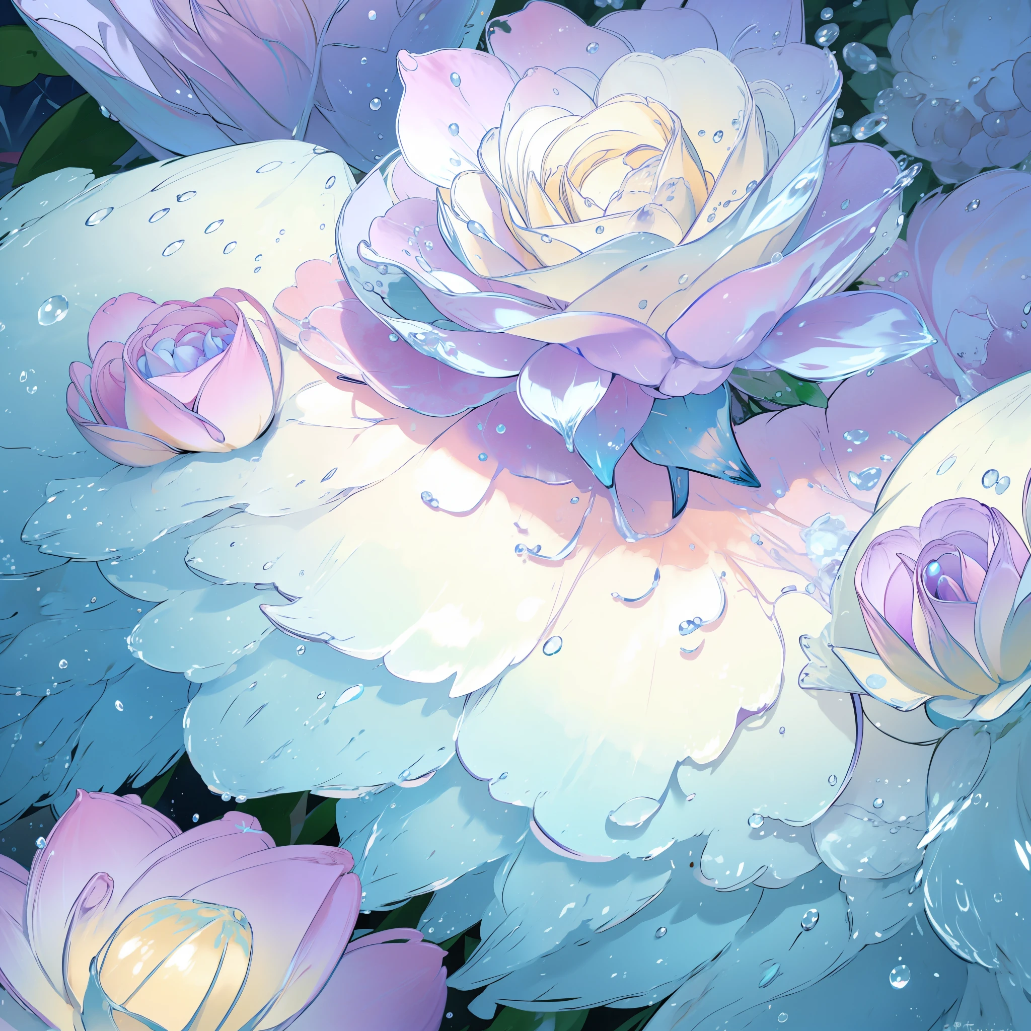 there are many white flowers in the dark with a black background, glowing flowers, luminous flowers, beautiful blue lights, glowing blue, bioluminescent plants, night sky full of flowers, by Bruce Munro, blues. beautiful, ethereal blue lighting, blue lights, field of flowers at night, blue flowers, blue bioluminescence