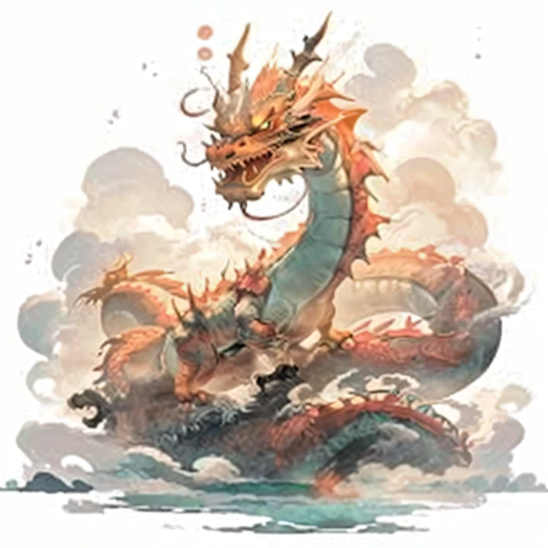 Domineering Chinese dragon，Traveling through the clouds，very powerful roar