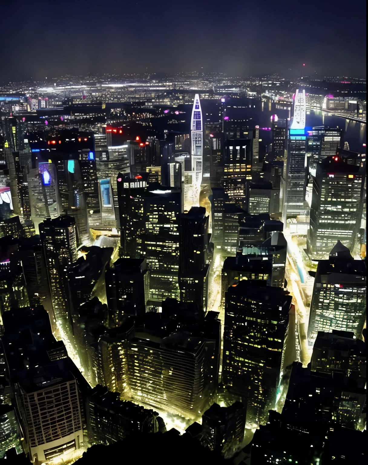 Night view seen from the city mountain