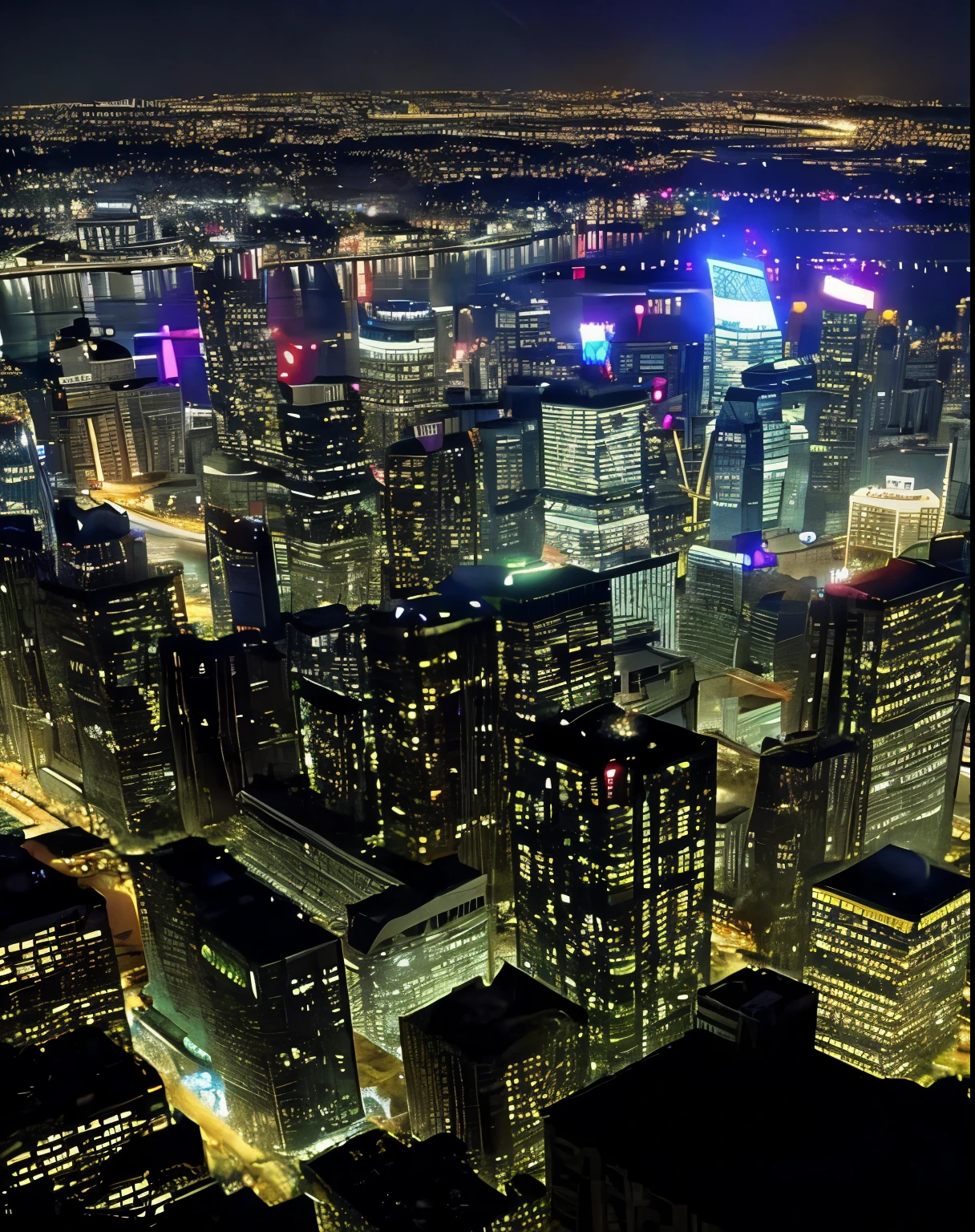 Night view seen from the city mountain